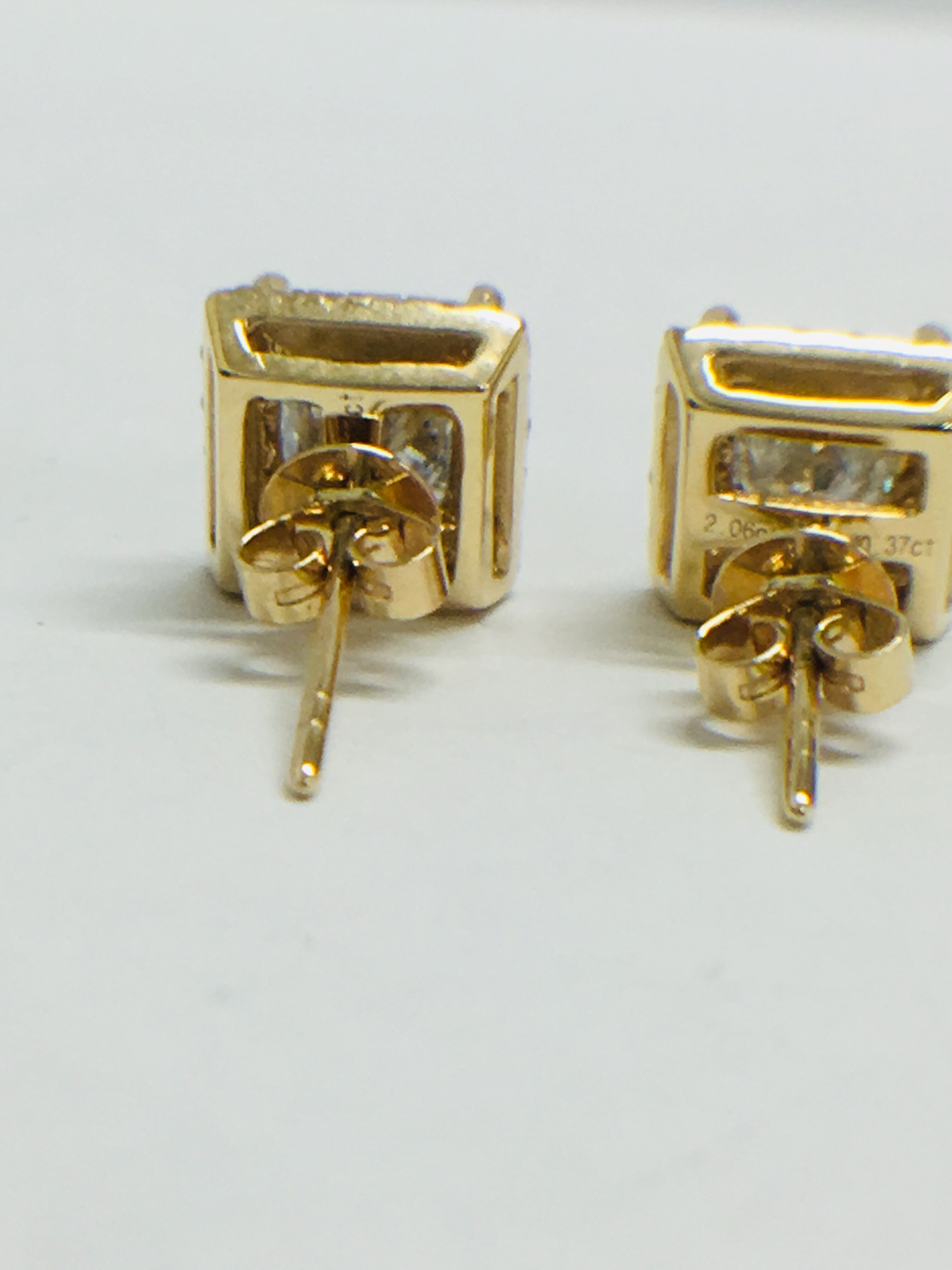 1 Pair 14Ct Yellow Gold Diamond Stud Earrings. - Image 6 of 8