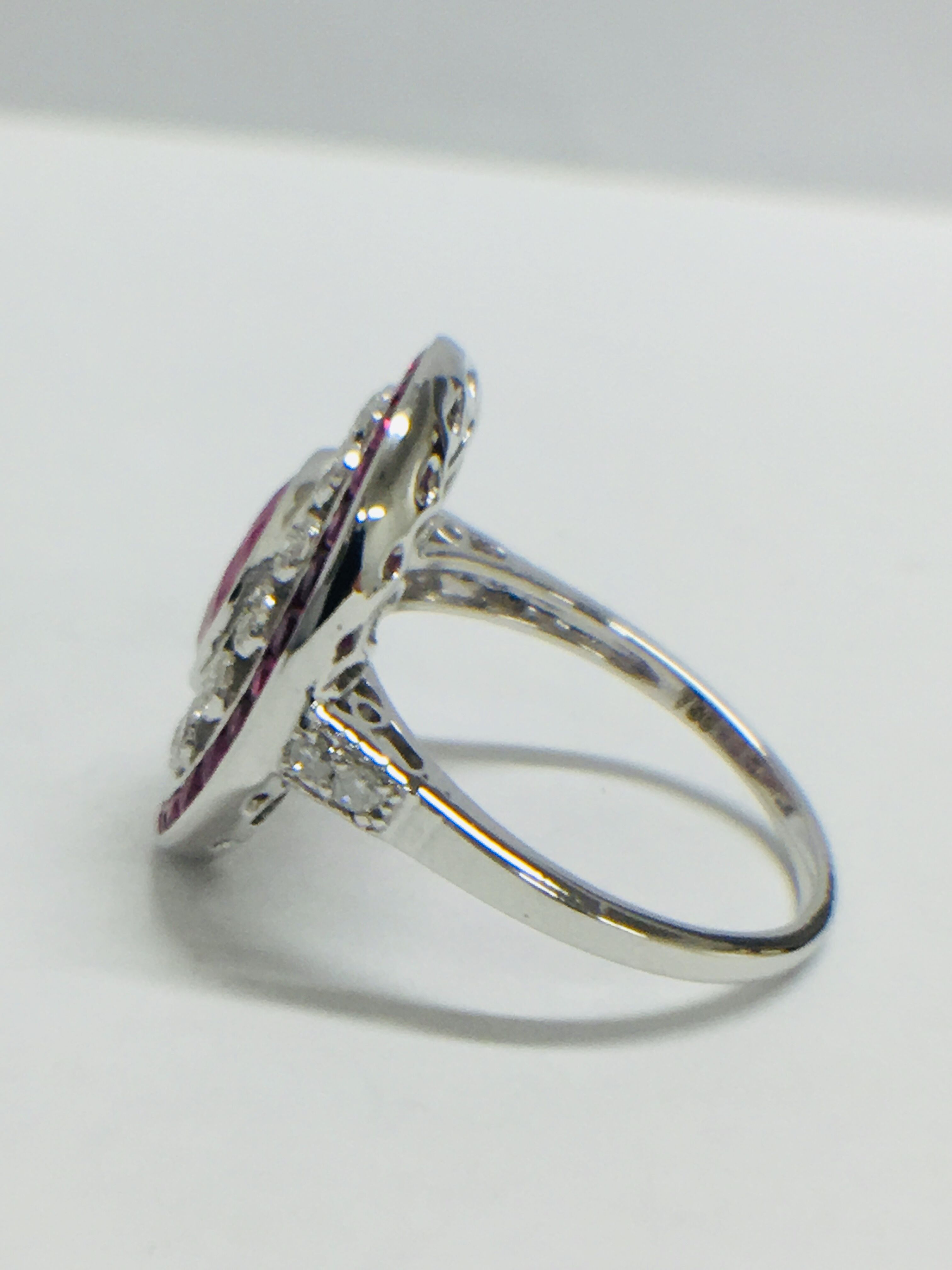 18Ct White Gold Ruby & Diamond Ring - Image 5 of 11