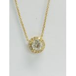 18Ct Yellow Gold Diamond Necklace. Tdw.