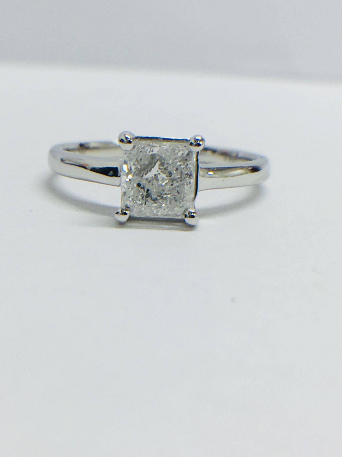 14Ct White Gold Diamond Ring Princess Cut Diamond.