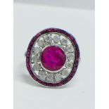 18Ct White Gold Ruby & Diamond Ring