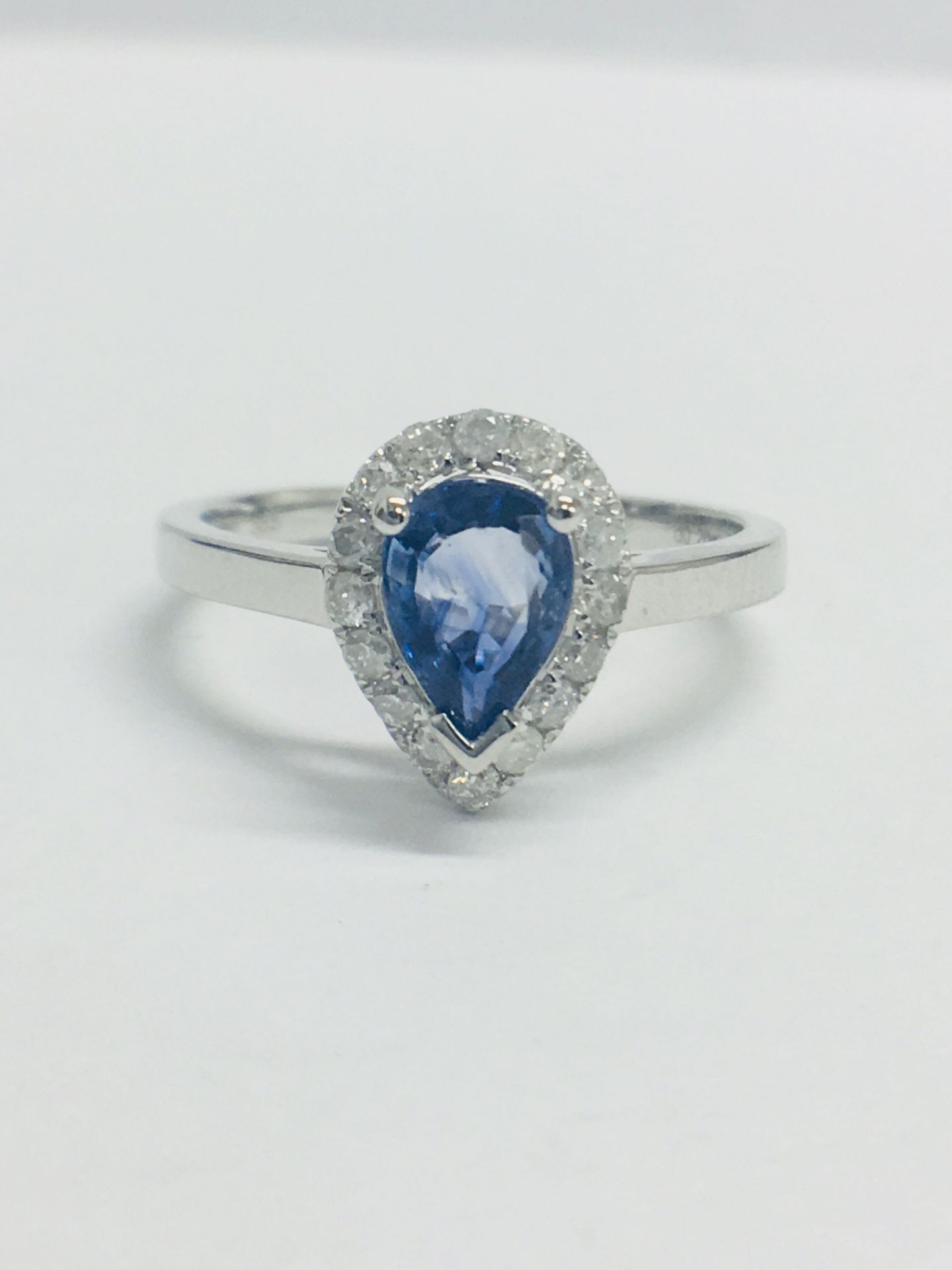 14Ct White Gold Sapphire And Diamond Ring