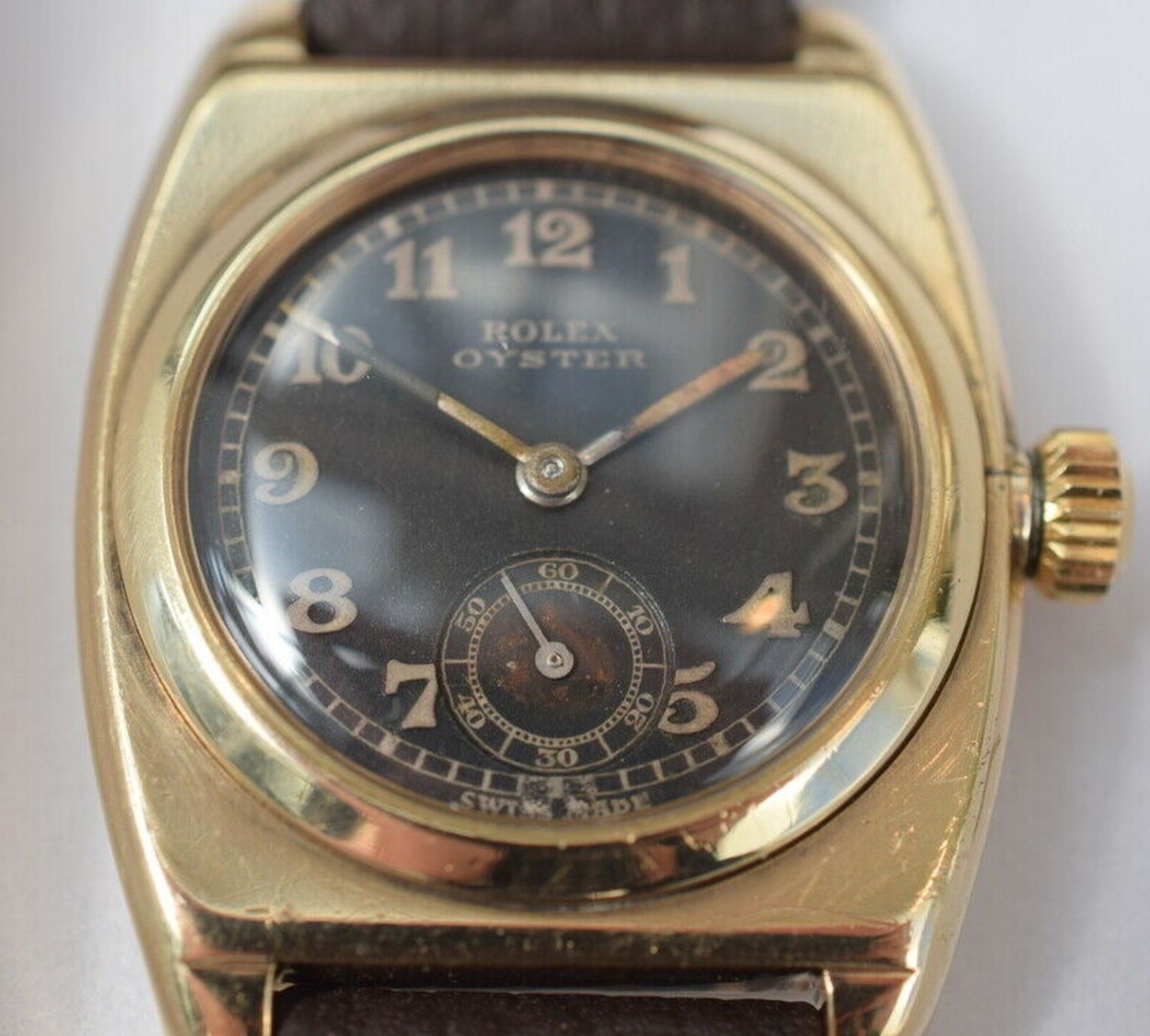 Rare Black Dial Rolex Oyster Viceroy 9ct Gold 1933 Chronometer - Image 2 of 11