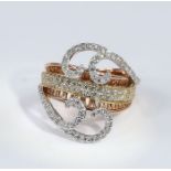 IGI Certified 18 K Rose Gold Designer Diamond Ring