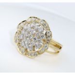 18 K Yellow Gold IGI Certified Designer Diamond Ring