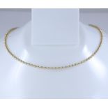 18 K/750 Yellow and White Gold Bead Chain Necklace