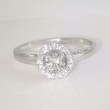 14 K / 585 White Gold Solitaire Diamond Ring