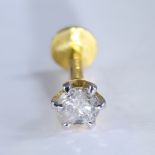 14 K / 585 Yellow Gold Diamond Ear Studs/Nose Pin