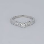 14 K / 585 White Gold Solitaire Diamond Ring