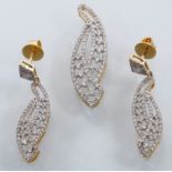 14 K IGI Cert. Yellow Gold Pendant Necklace & Earrings