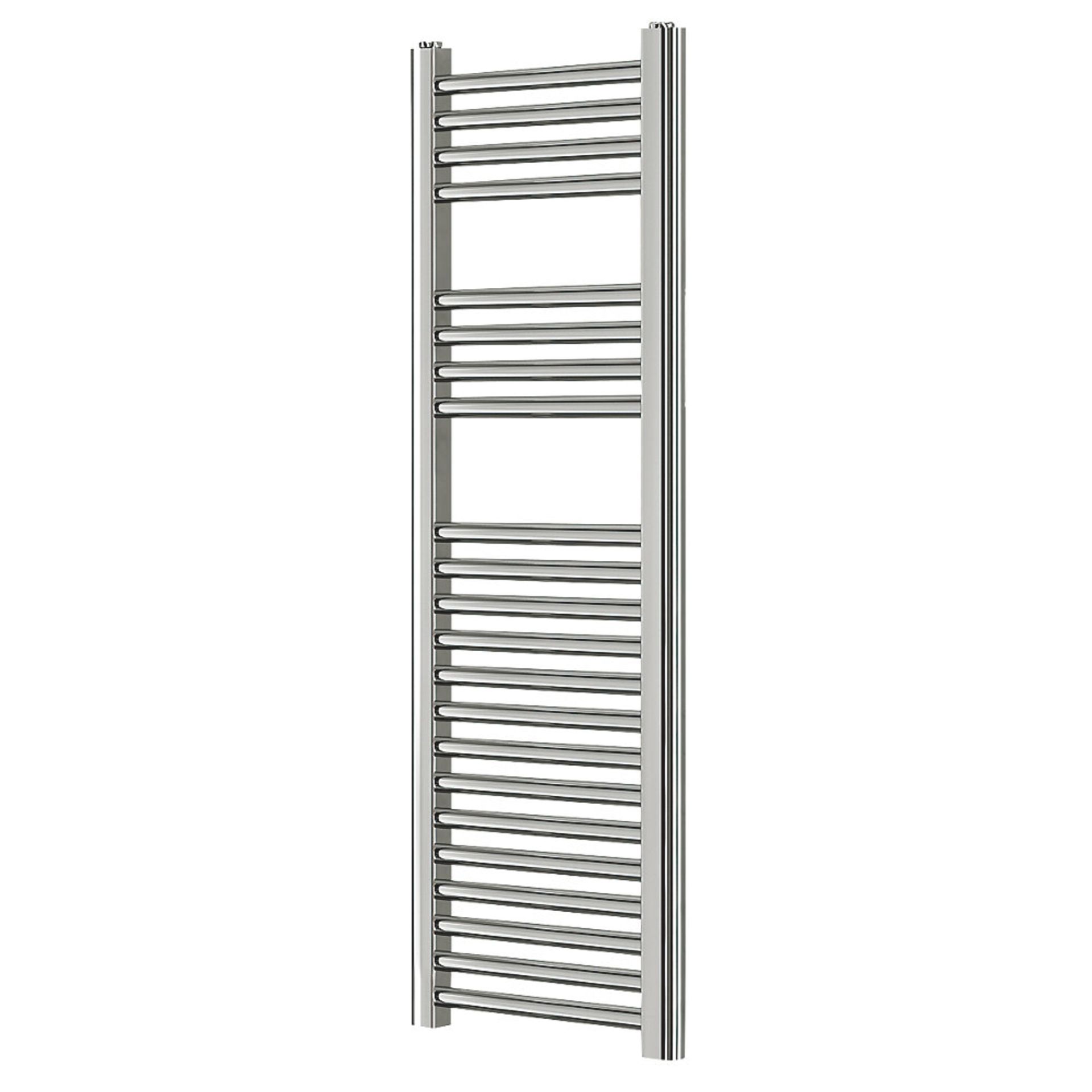 (MC125) 1100 X 500MM FLAT LADDER TOWEL RADIATOR CHROME. High quality chrome-plated steel - Image 2 of 2