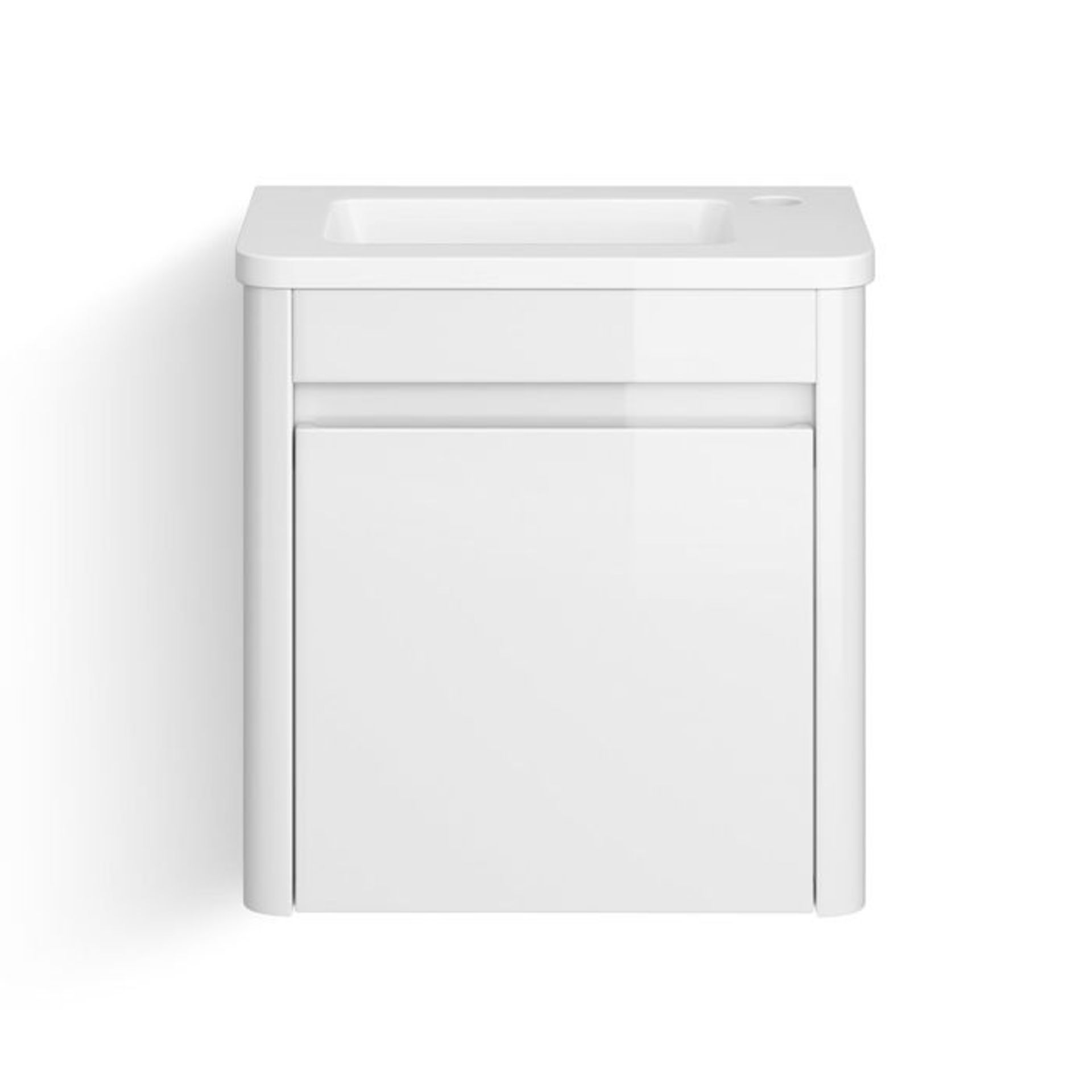 (PP24) 400mm Denver White Right Hand Cloakroom Vanity Unit - Wall Hung. RRP £299.99. Comes com... - Image 5 of 5