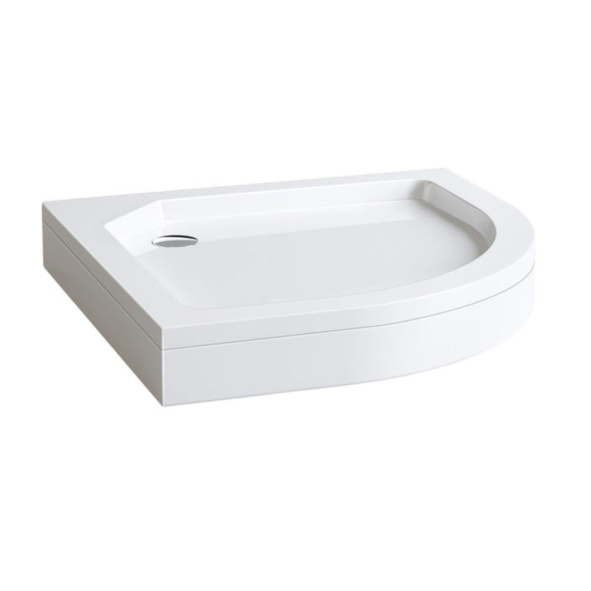 (PP46) 900x900mm Shower tray Quarter round Polystone Easy Plumb. RRP £229.99. Strong & Slim...