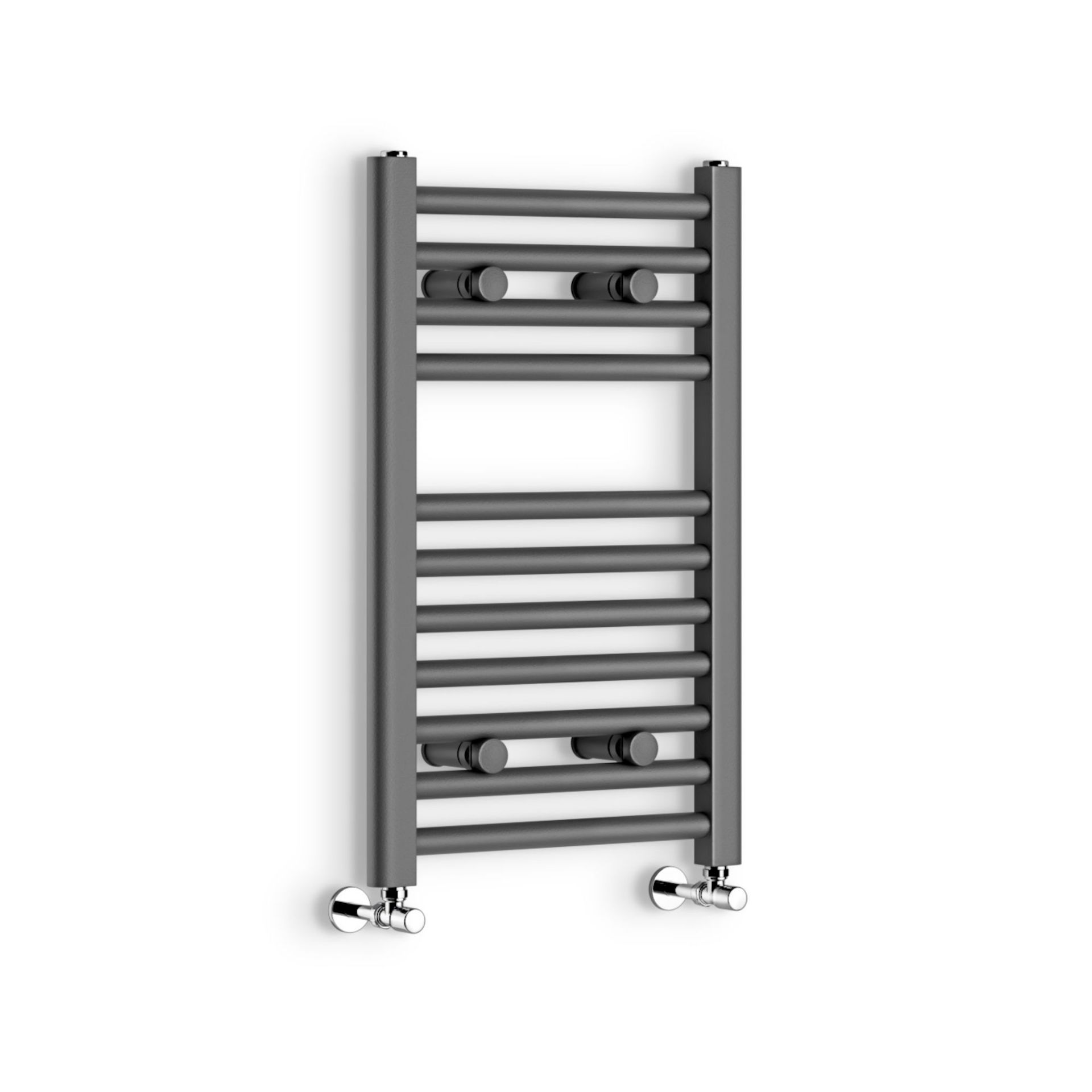 (EW196) 650x400mm - 25mm Tubes - Anthracite Heated Straight Rail Ladder Towel Radiator. RRP £177.99. - Image 3 of 3