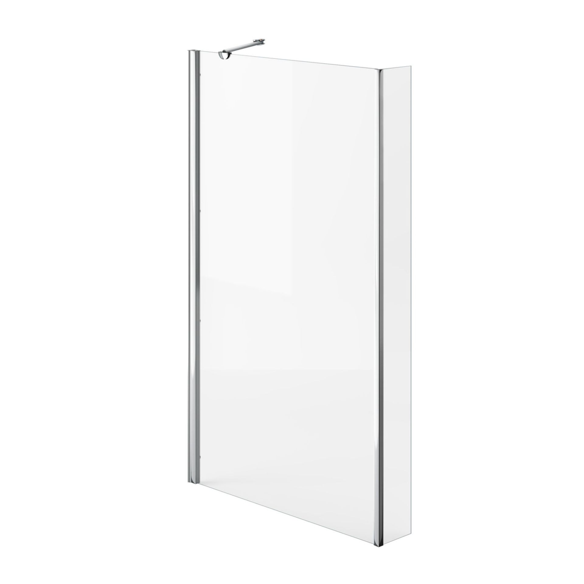 (PP82) 805mm L Shape Bath Screen. RRP £198.99. 4mm Tempered Saftey Glass Screen comes complete...