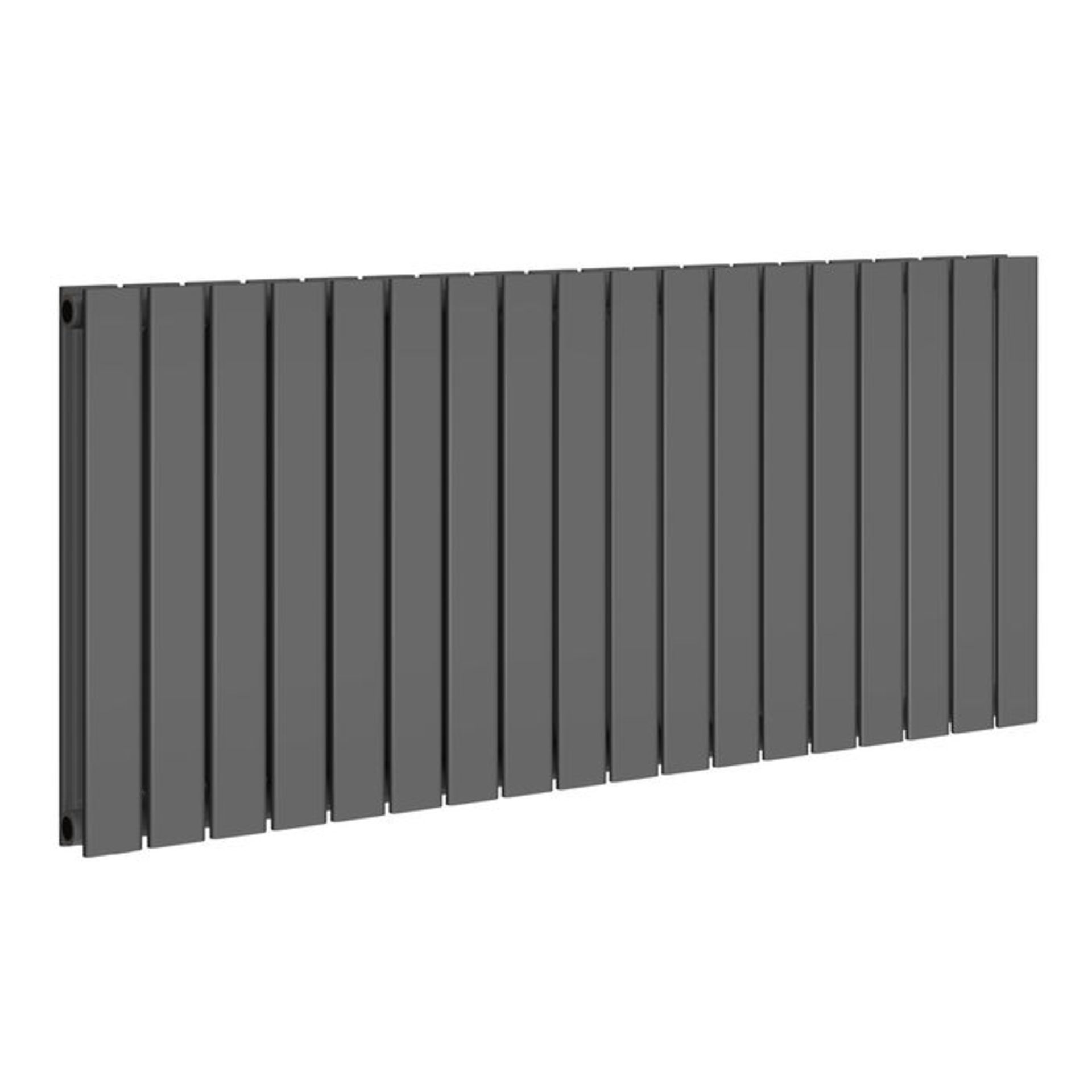 635x1380mm Anthracite Double Flat Panel Horizontal Radiator. RRP £554.99. Made with low carbon... - Image 4 of 4