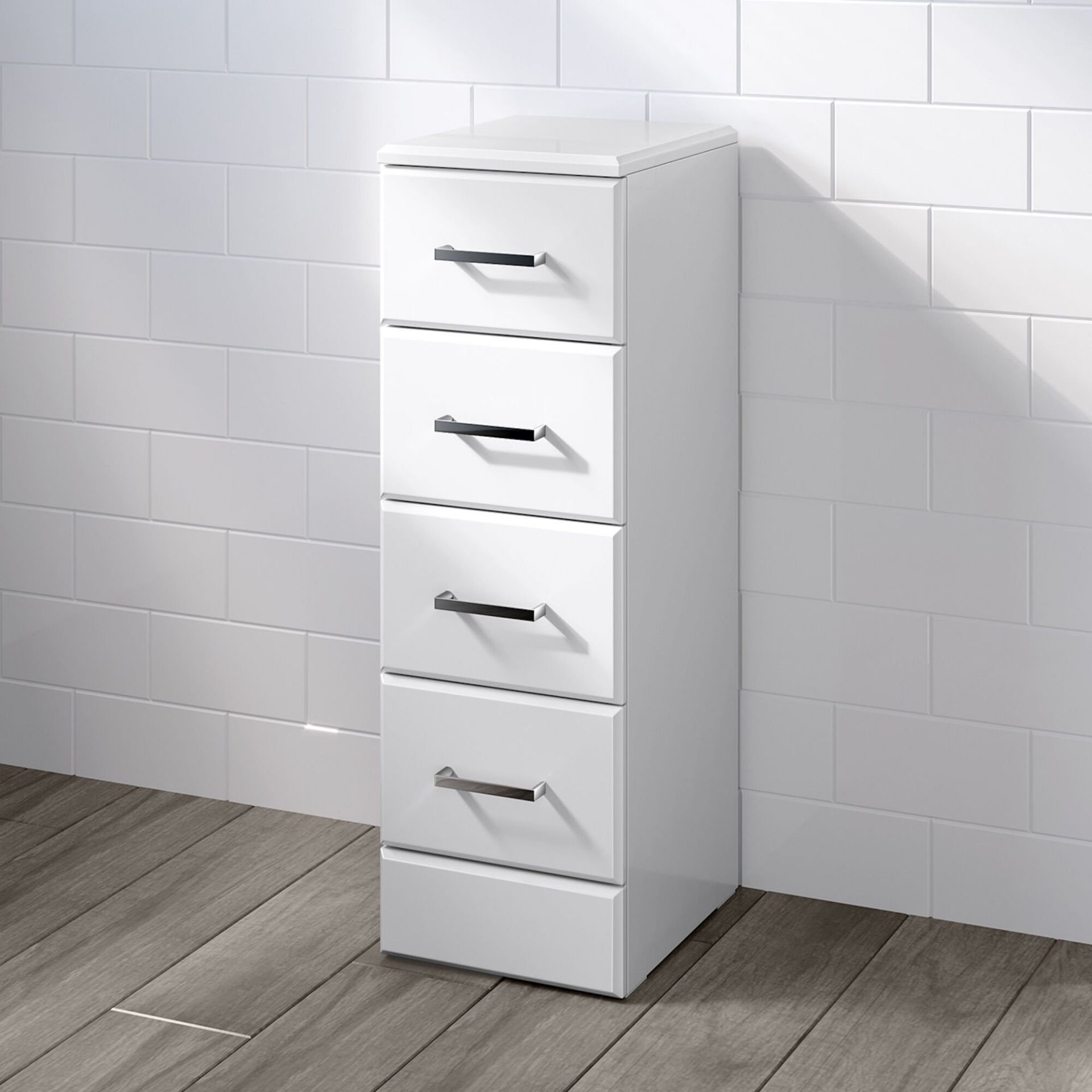 (PP28) 250x300mm Quartz Gloss White Multi Drawer Unit. Pristine gloss white finish Great pract...