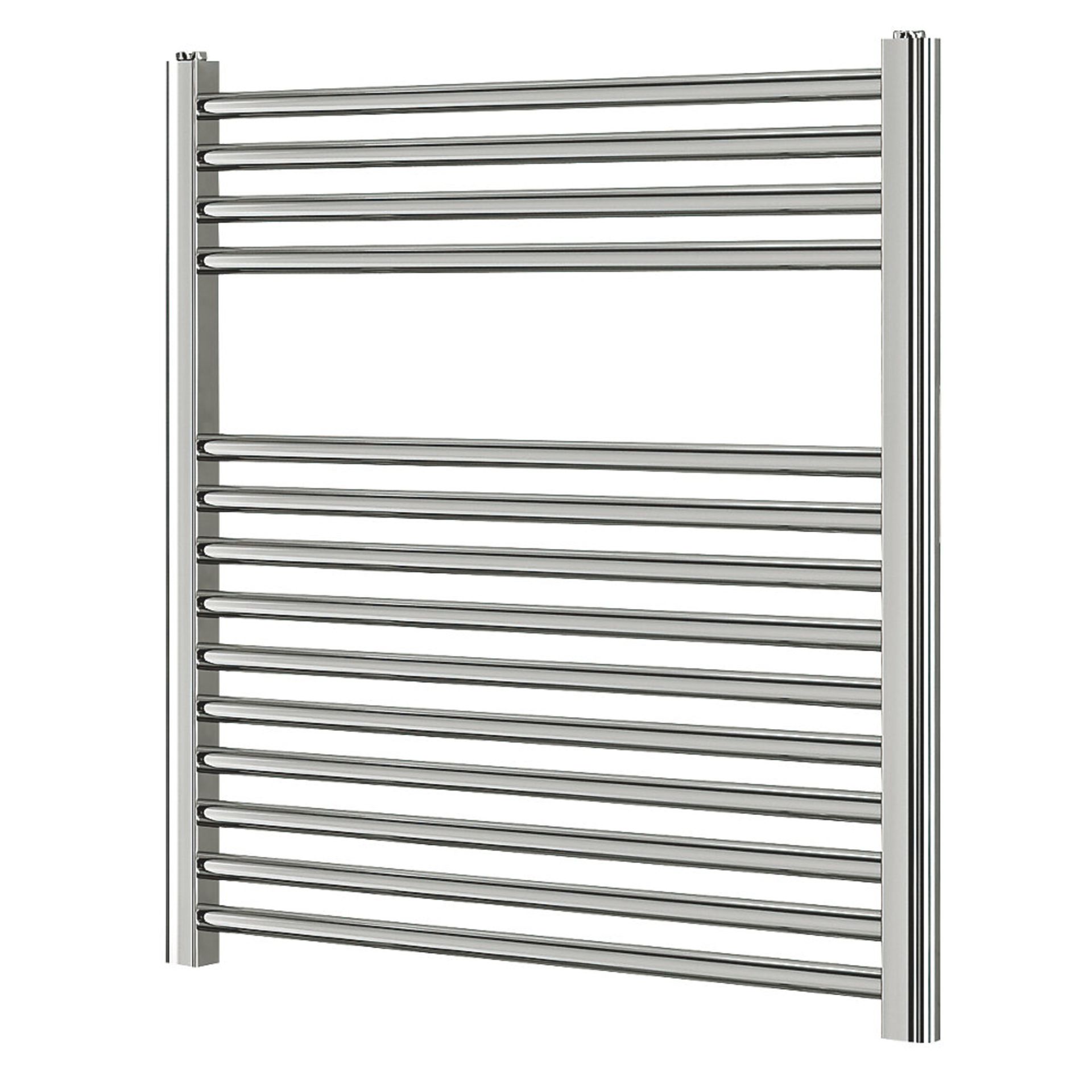 (MC183) 700 X 600MM TOWEL RADIATOR CHROME. Flat Front Chrome-Plated Mild Steel Construction This