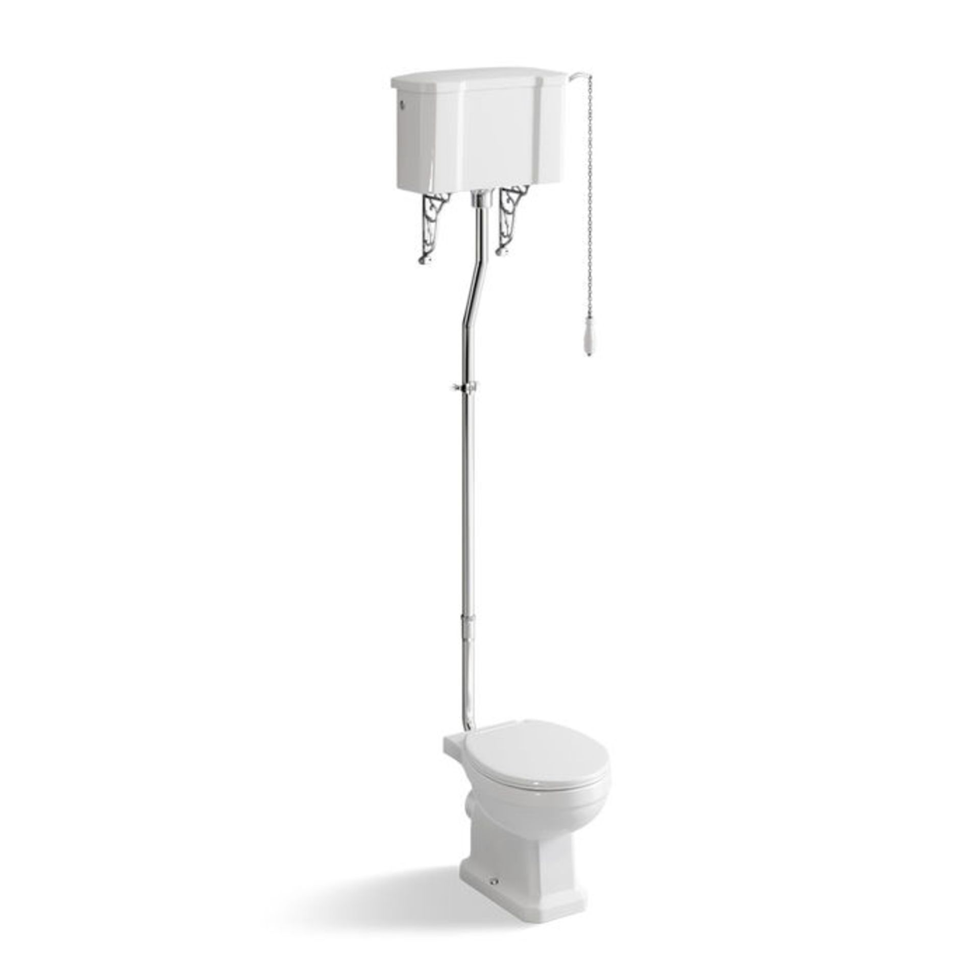 (PP29) Cambridge Traditional Toilet with High-Level Cistern - White Seat. RRP £679.99. Traditi... - Image 4 of 5