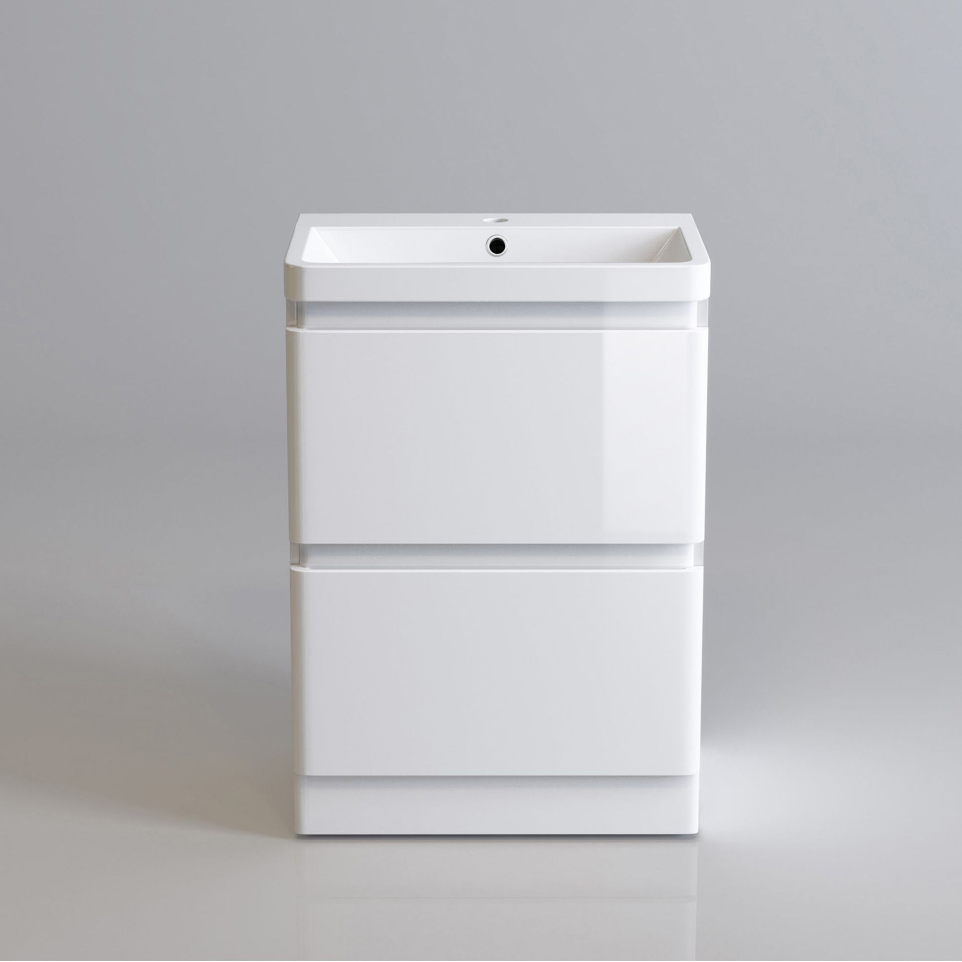(KL300) 600mm Denver Gloss White Drawer Unit - Floor Standing. . Does NOT include basin. If you - Image 4 of 4
