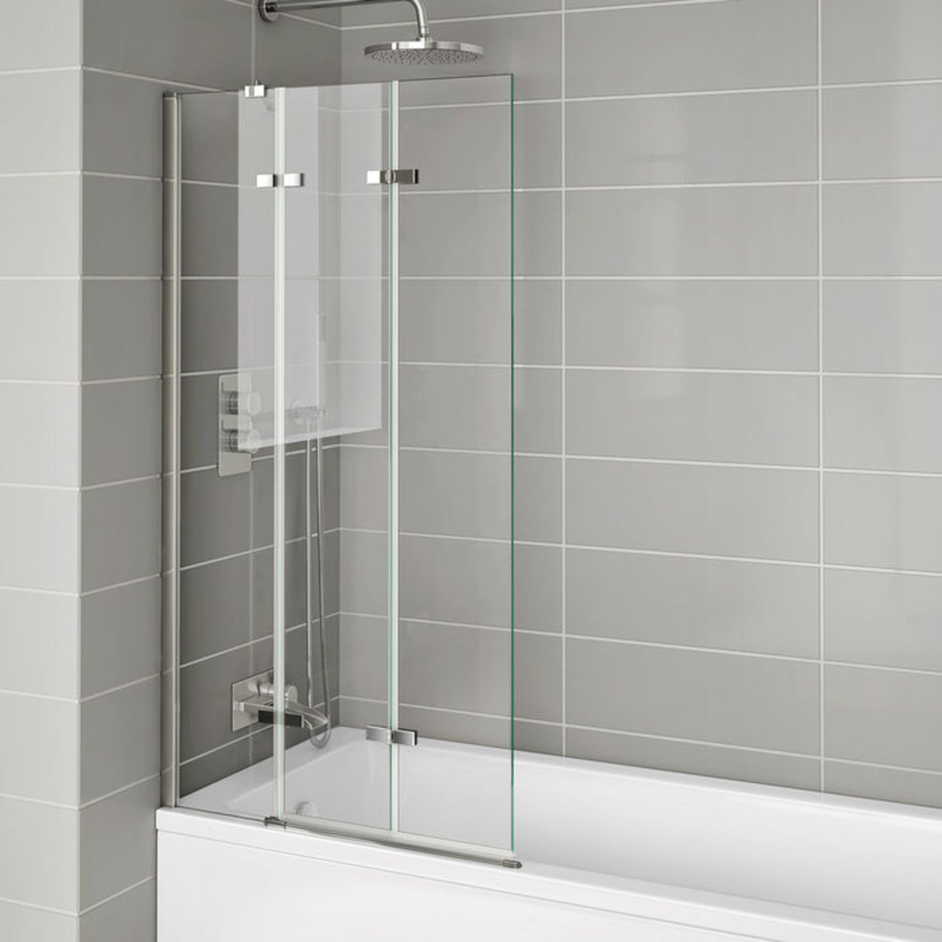 (MC69) 800mm Left Hand Folding Bath Screen - 6mm. RRP £249.99. EasyClean glass - Our glass has