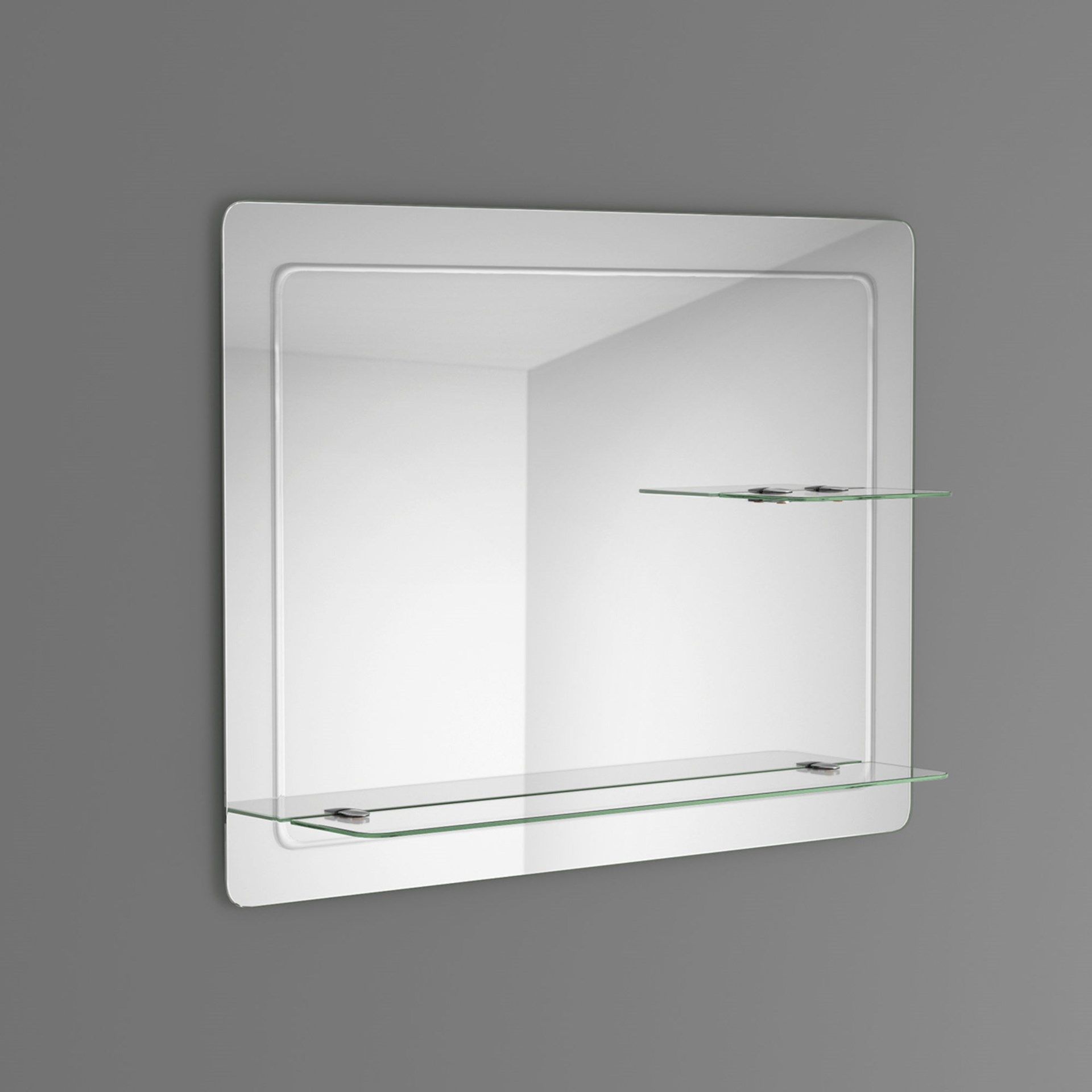 (UK60) 800x600mm Loxely Mirror & Shelf. Smooth beveled edge for additional safety and style Two... - Image 3 of 3