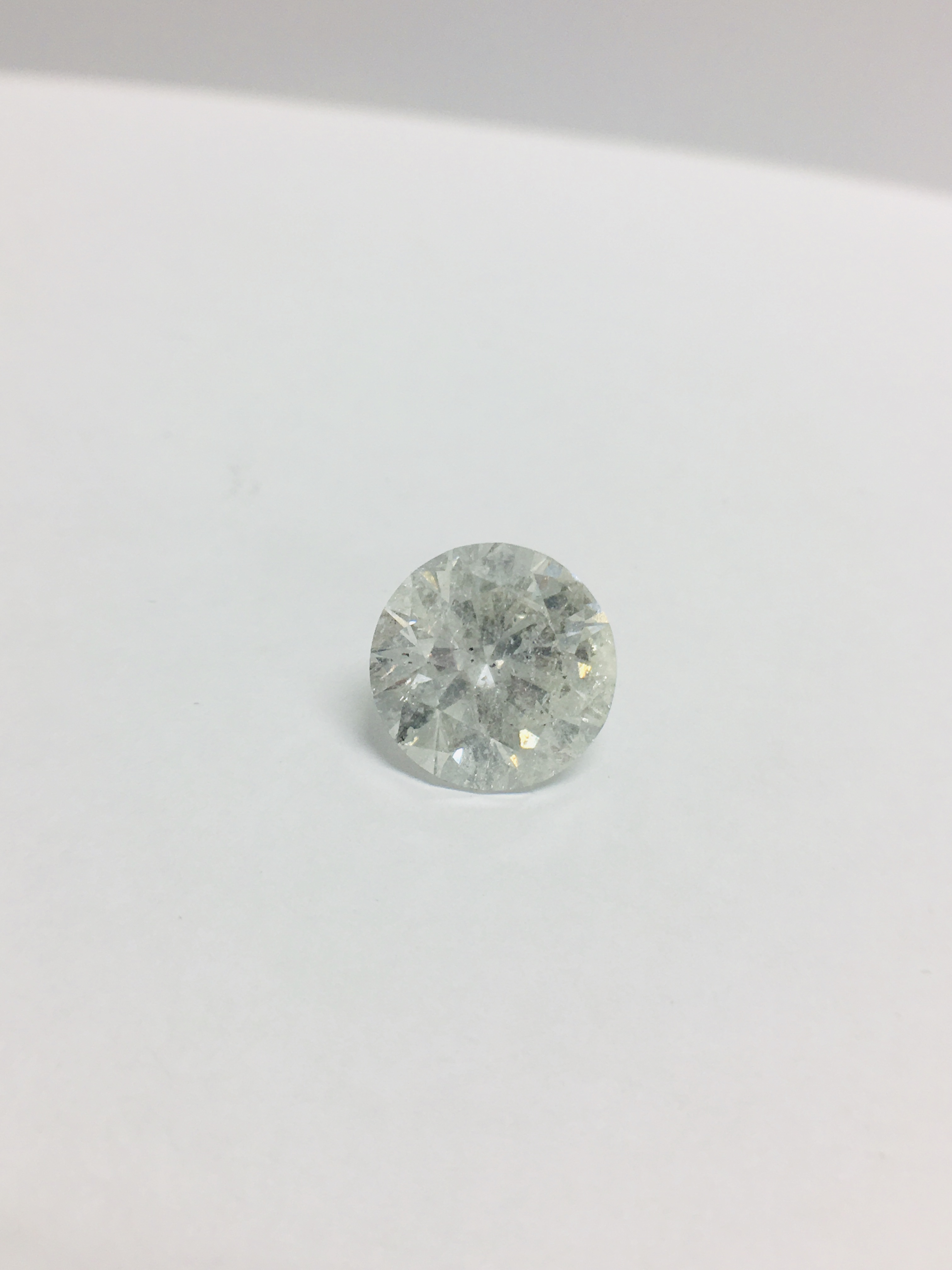 5.12ct round Brilliant cut natural Diamond,H colour,i2 clarity