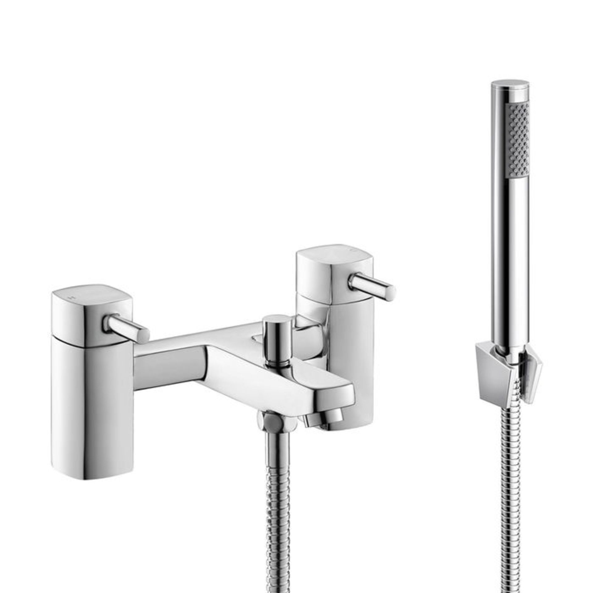 (G45) Avon Bath Mixer Tap & Handheld Shower Head. Chrome Plated Solid Brass 1/4 turn solid brass