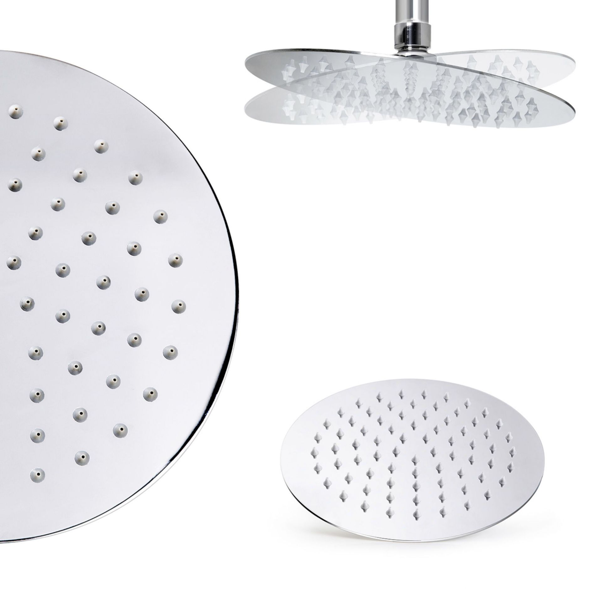 (W1) 300mm Stainless Steel Round Shower Head Solid metal structure Can be wall or ceiling mounted