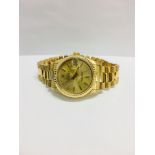 18ct Ladies Mid-size Rolex Datejust Oyster Perpetual watch, President strap.