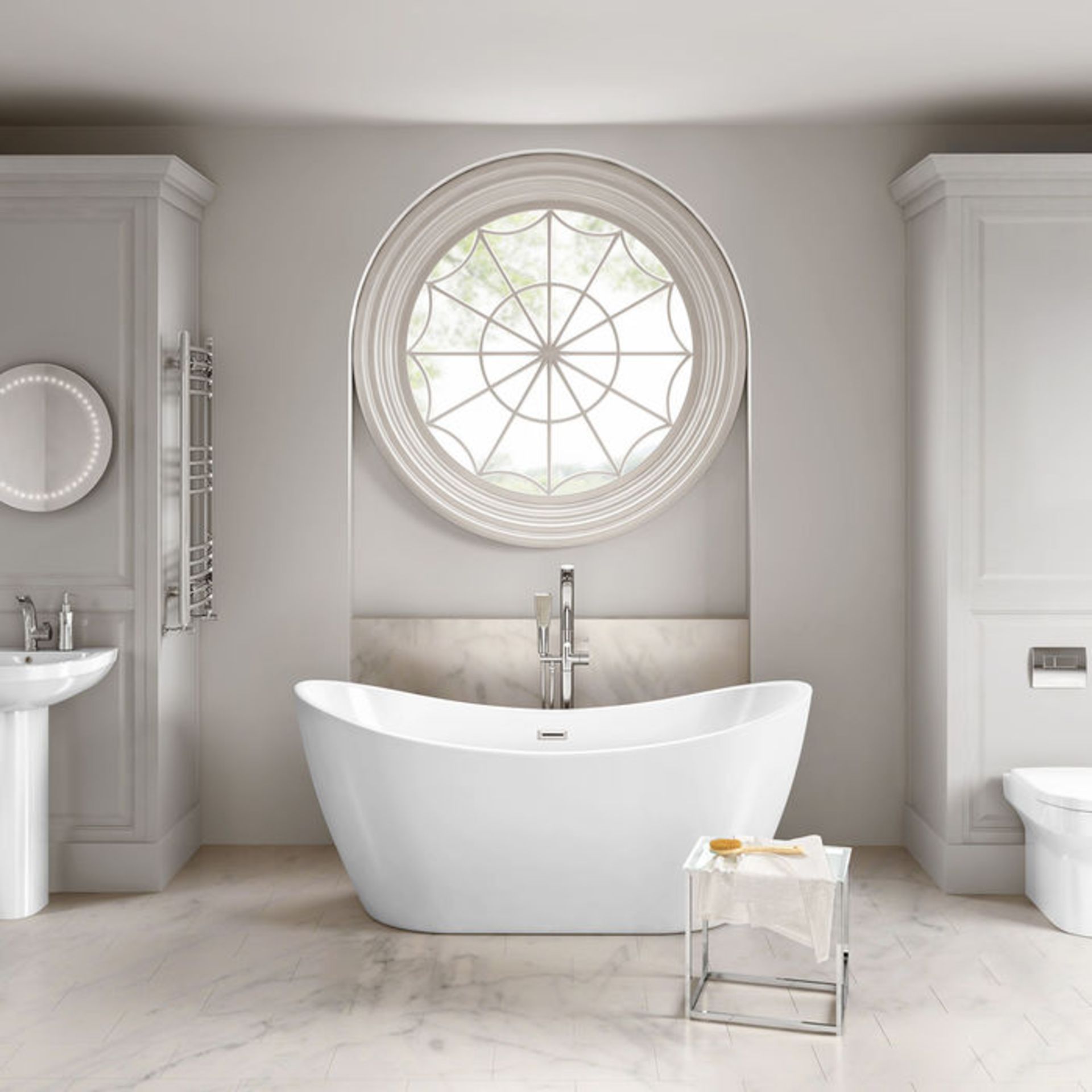 (AD9) 1700mmx710mm Caitlyn Freestanding Bath. Visually simplistic to suit any bathroom interior - Bild 3 aus 4
