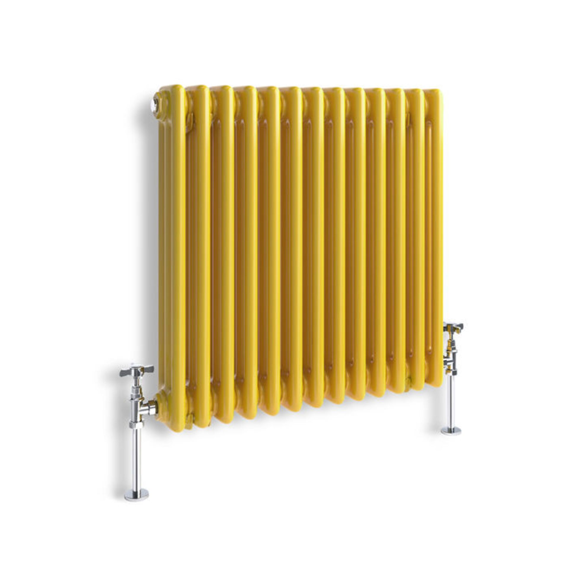 (AD16) 600 x 600mm Yellow Horizontal Traditional Radiator. RRP £632.99. Constructed from sturdy - Bild 3 aus 3