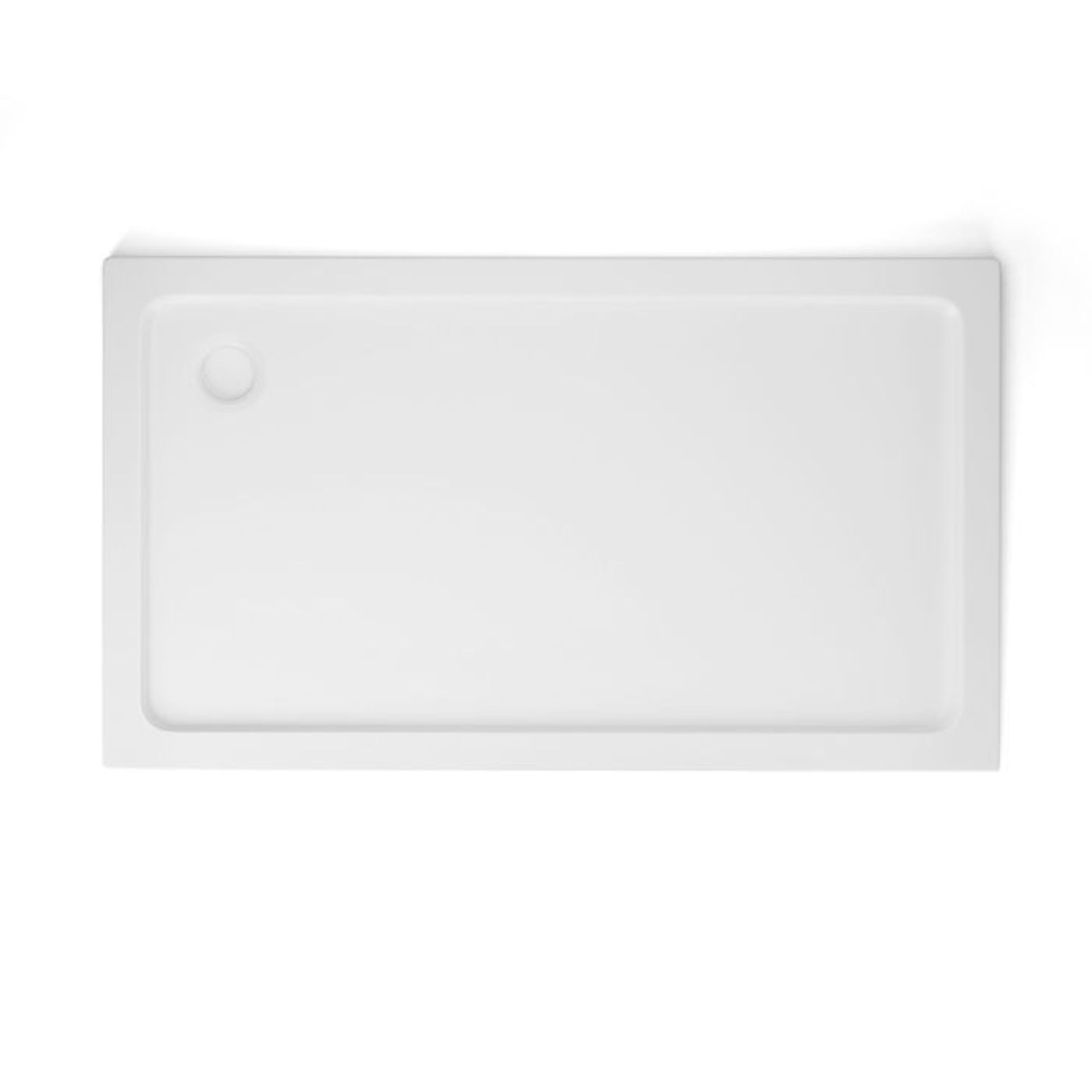 (TP89) 1400x800mm Rectangular Ultra Slim Stone Shower Tray. Constructed from acrylic capped stone