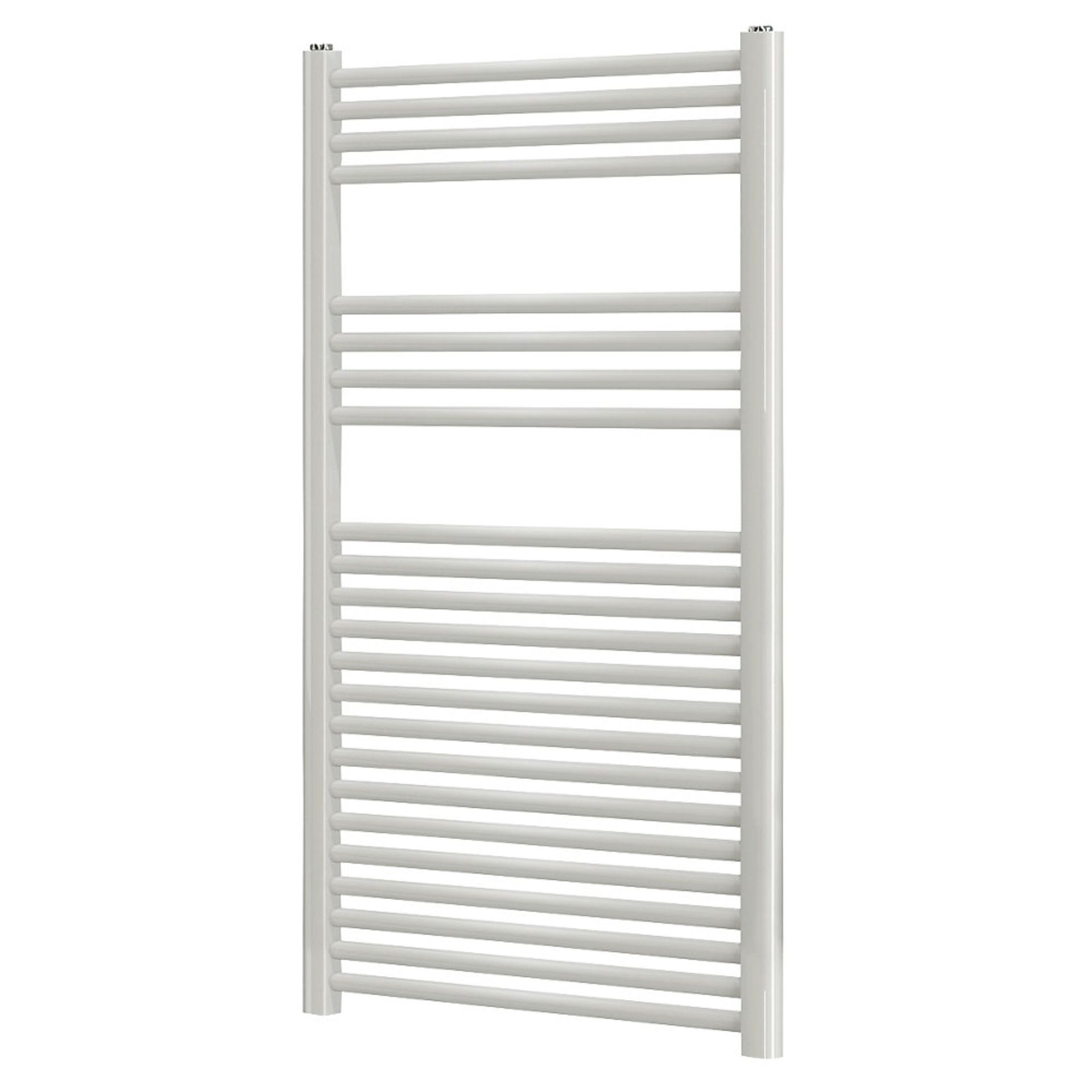 (KL116) 1200 X 600mm White Flat Towel Radiator. High quality powder-coated steel construction.