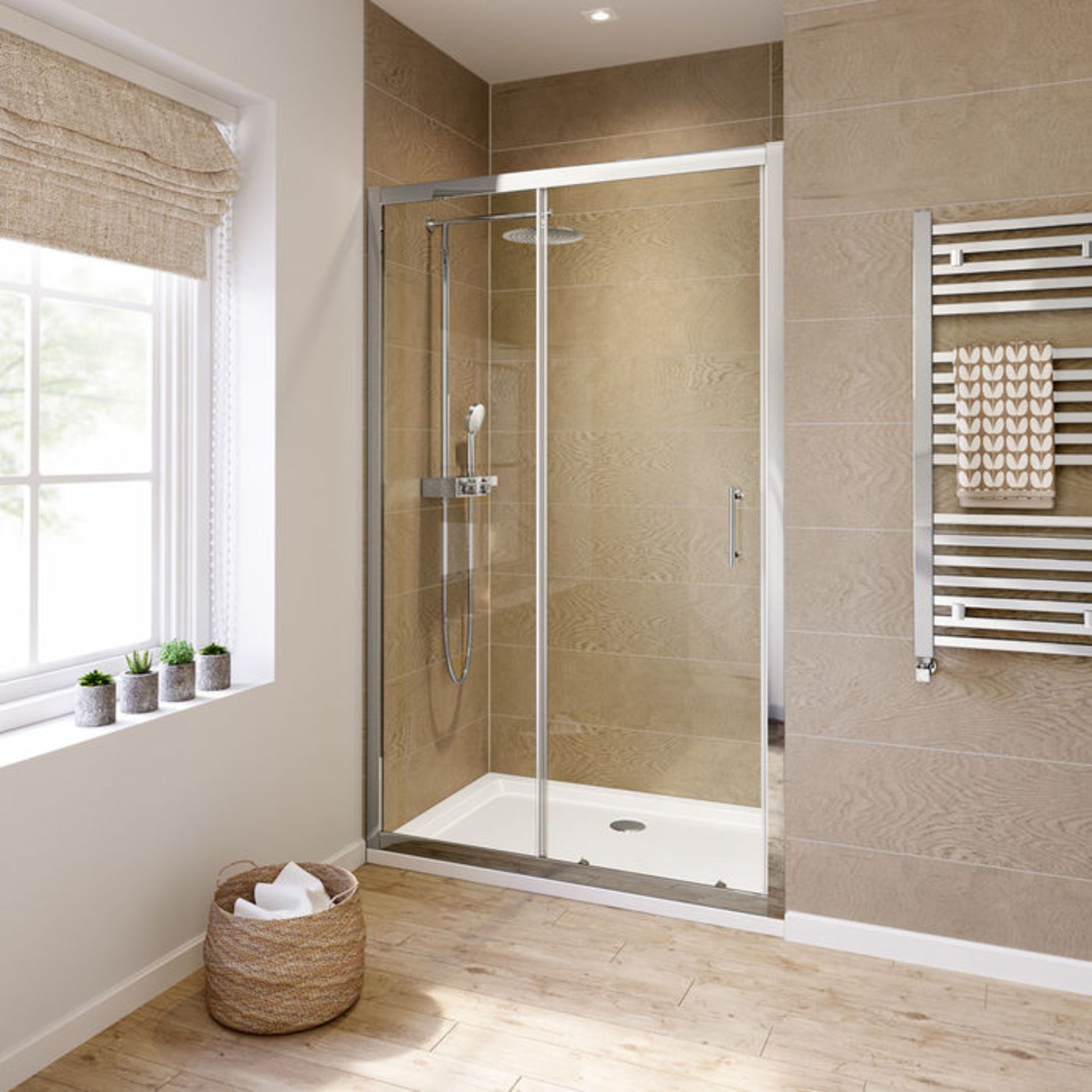 (TP166) 1000mm - 6mm - Elements Sliding Shower Door. RRP £299.99. 6mm Safety Glass Fully - Bild 4 aus 4