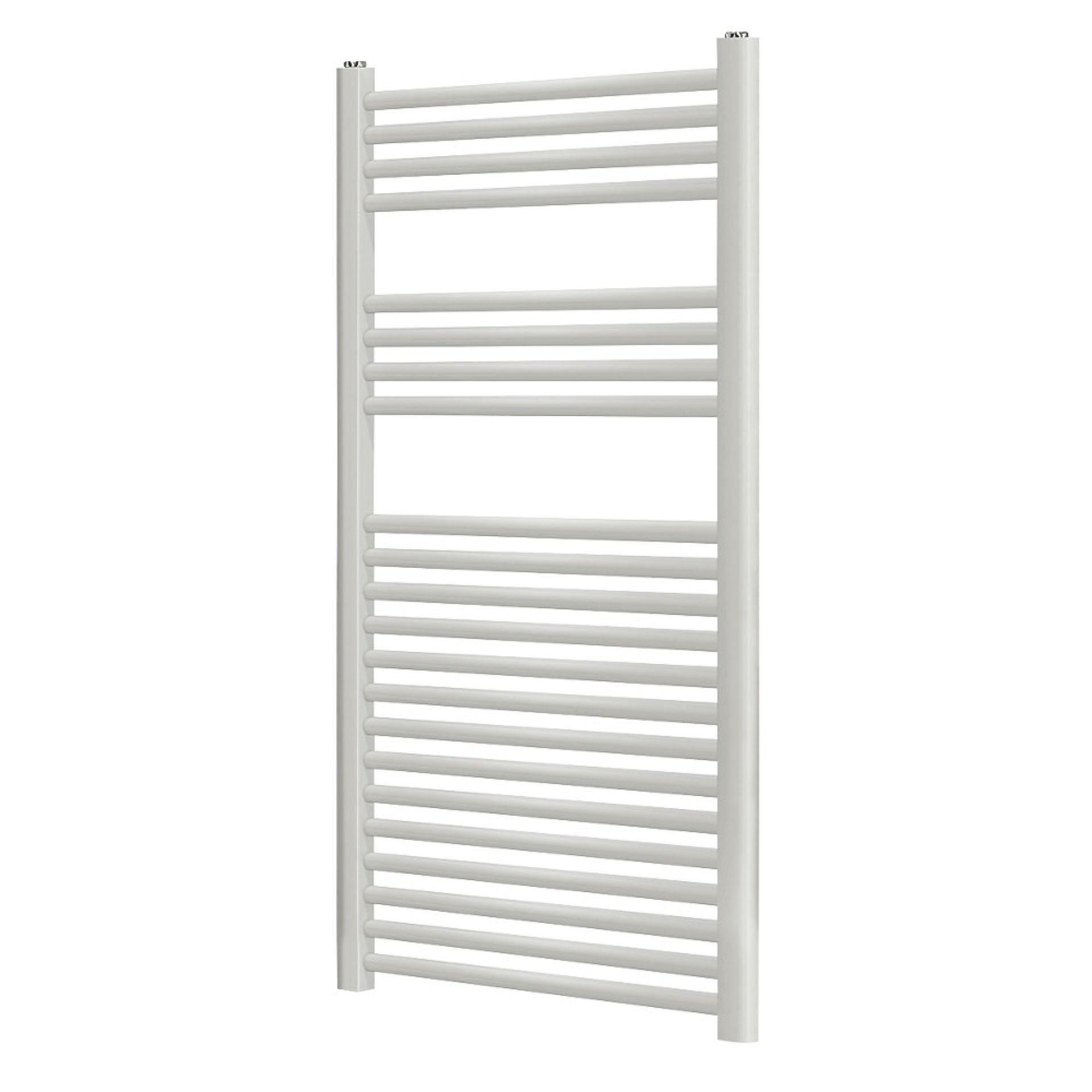 (KL117) 1100 X 500mm White Matt Flat Towel Radiator. High quality steel construction with a matt