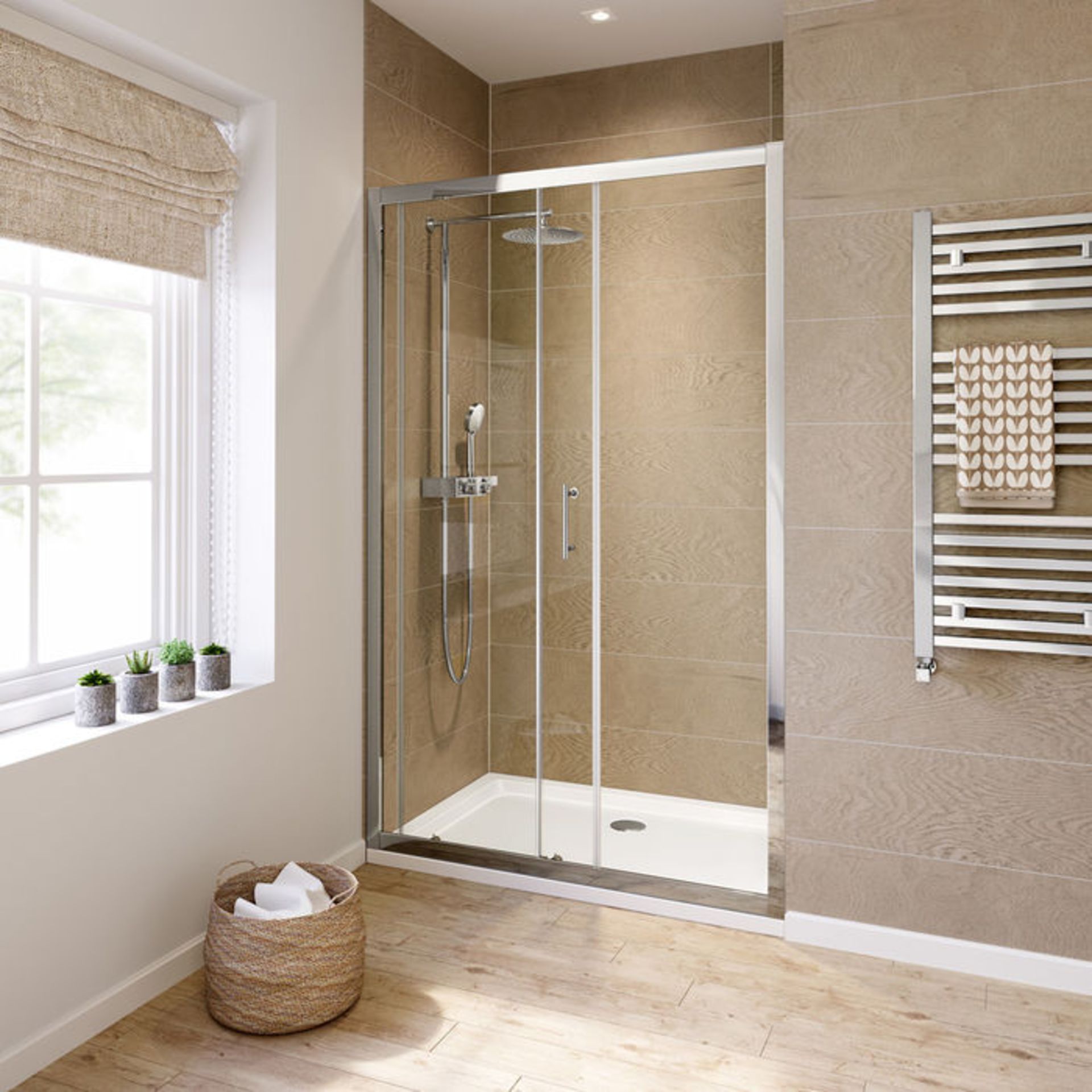 (TP166) 1000mm - 6mm - Elements Sliding Shower Door. RRP £299.99. 6mm Safety Glass Fully - Bild 3 aus 4