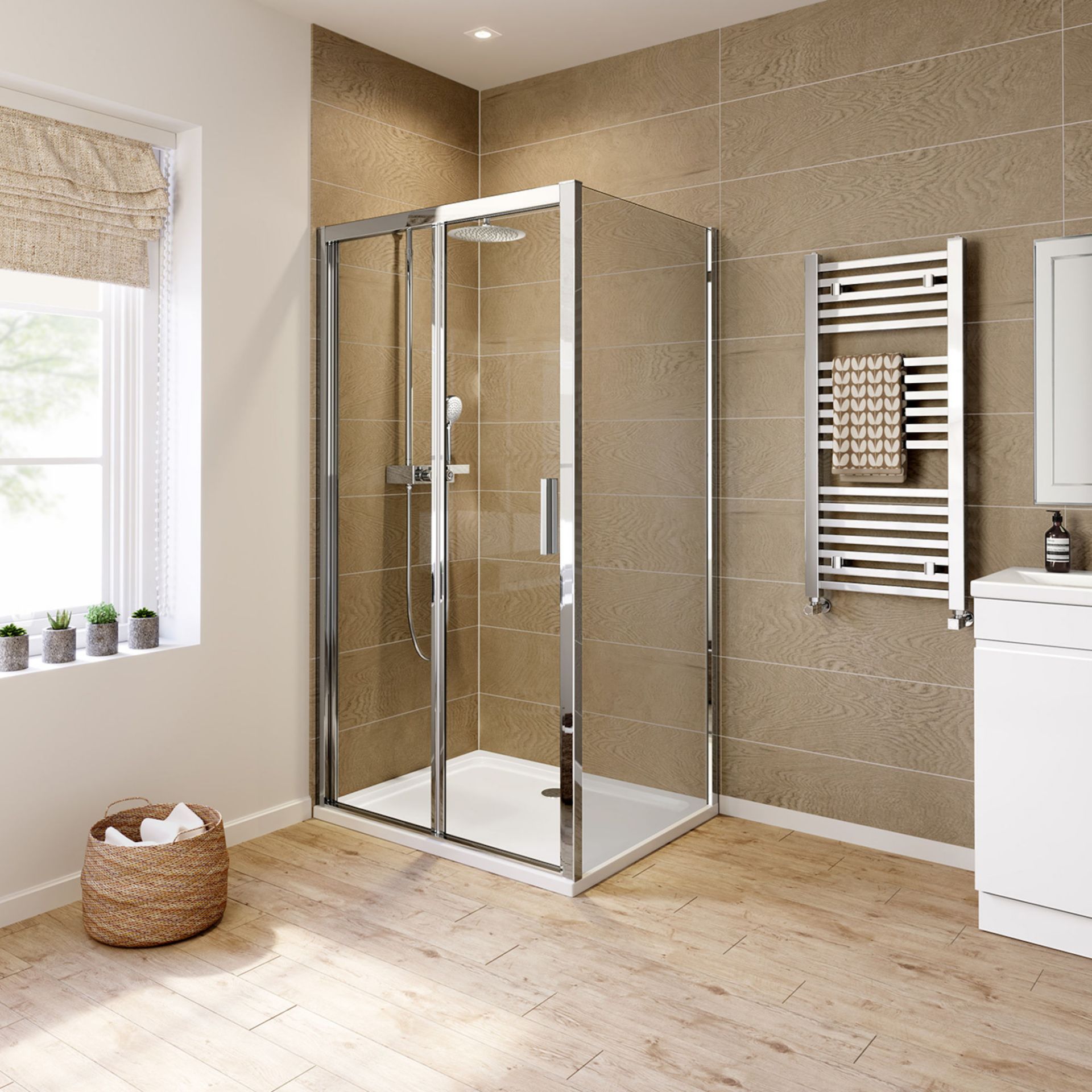 (EY133) 900x760mm - 6mm - Elements EasyClean Bi Fold Door Shower Enclosure. RRP £319.99. 6mm - Bild 3 aus 4