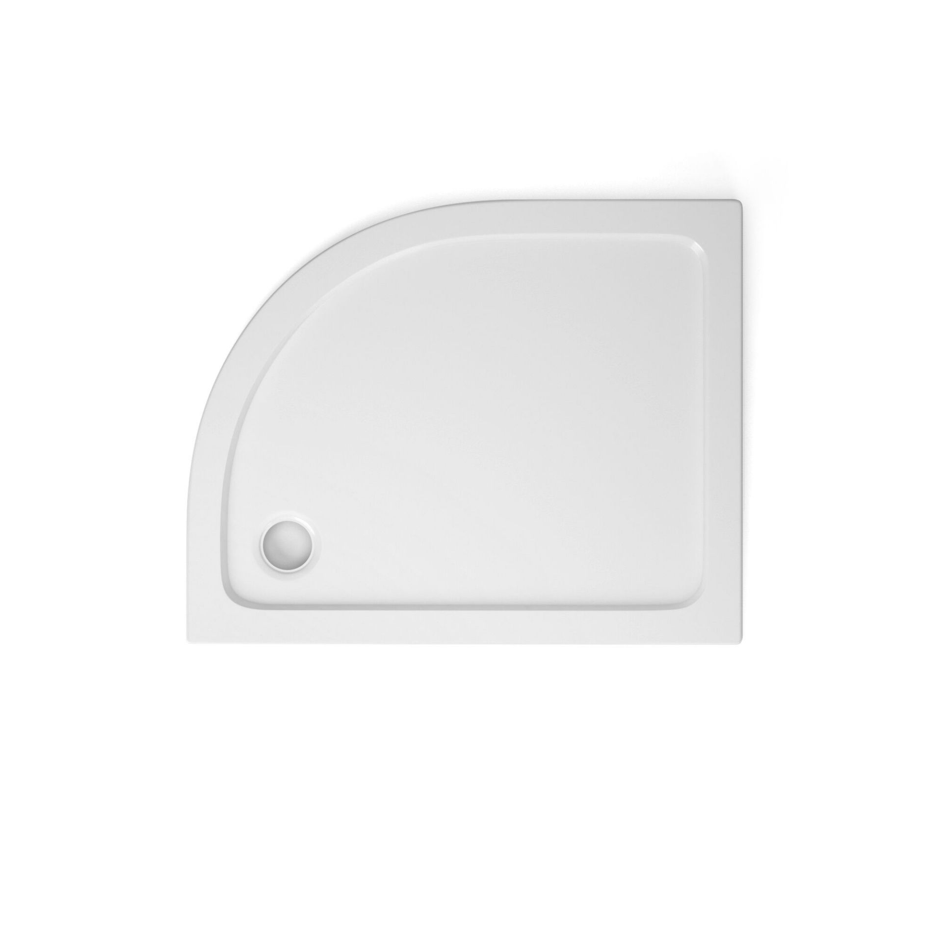 (EY186) 1000x800mm Offset Quadrant Ultra Slim Shower Tray - Right. Constructed from acrylic capped