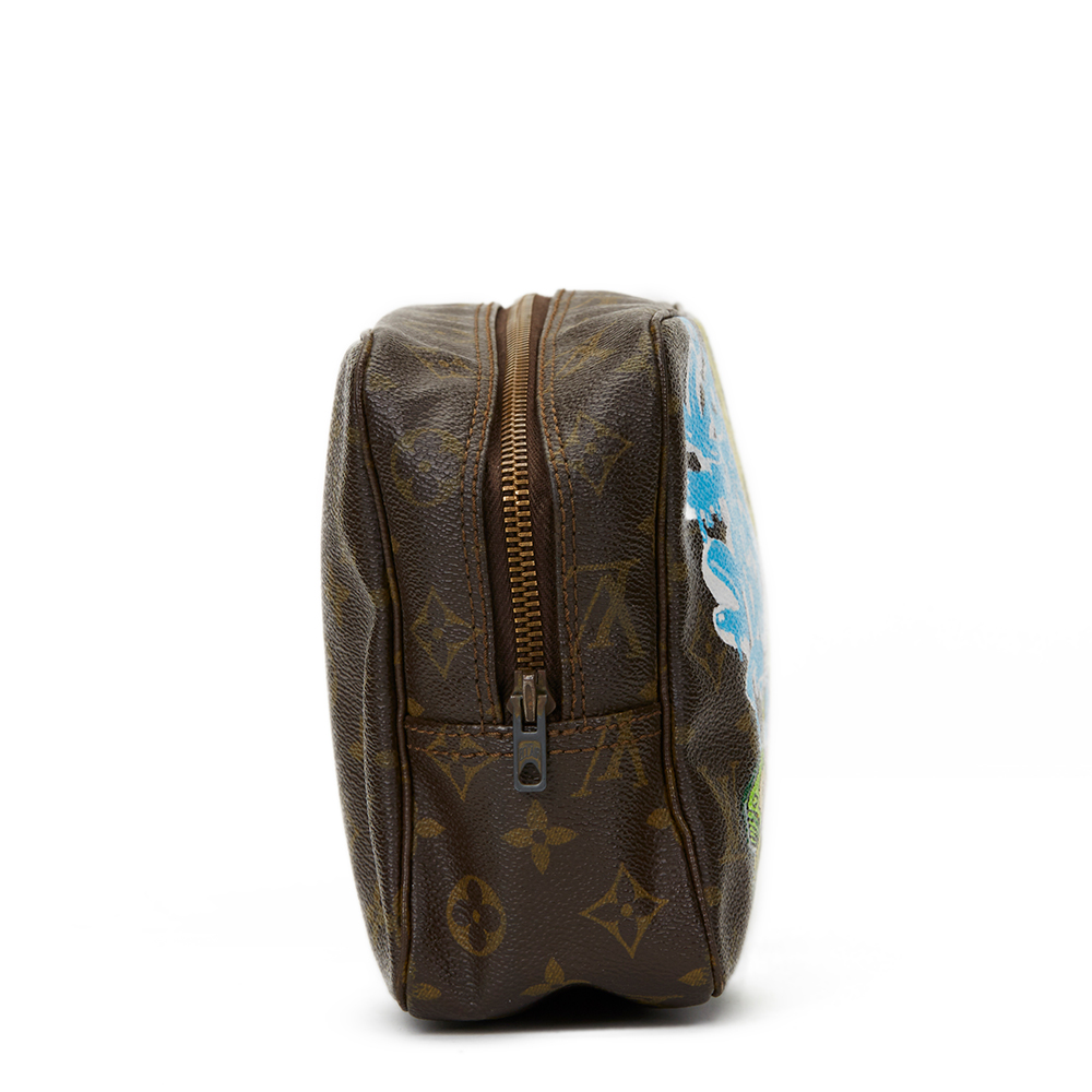 LOUIS VUITTON Hand-painted &#39;Get This Money&#39; vendor X Year Zero London Toiletry Pouch v Serial N