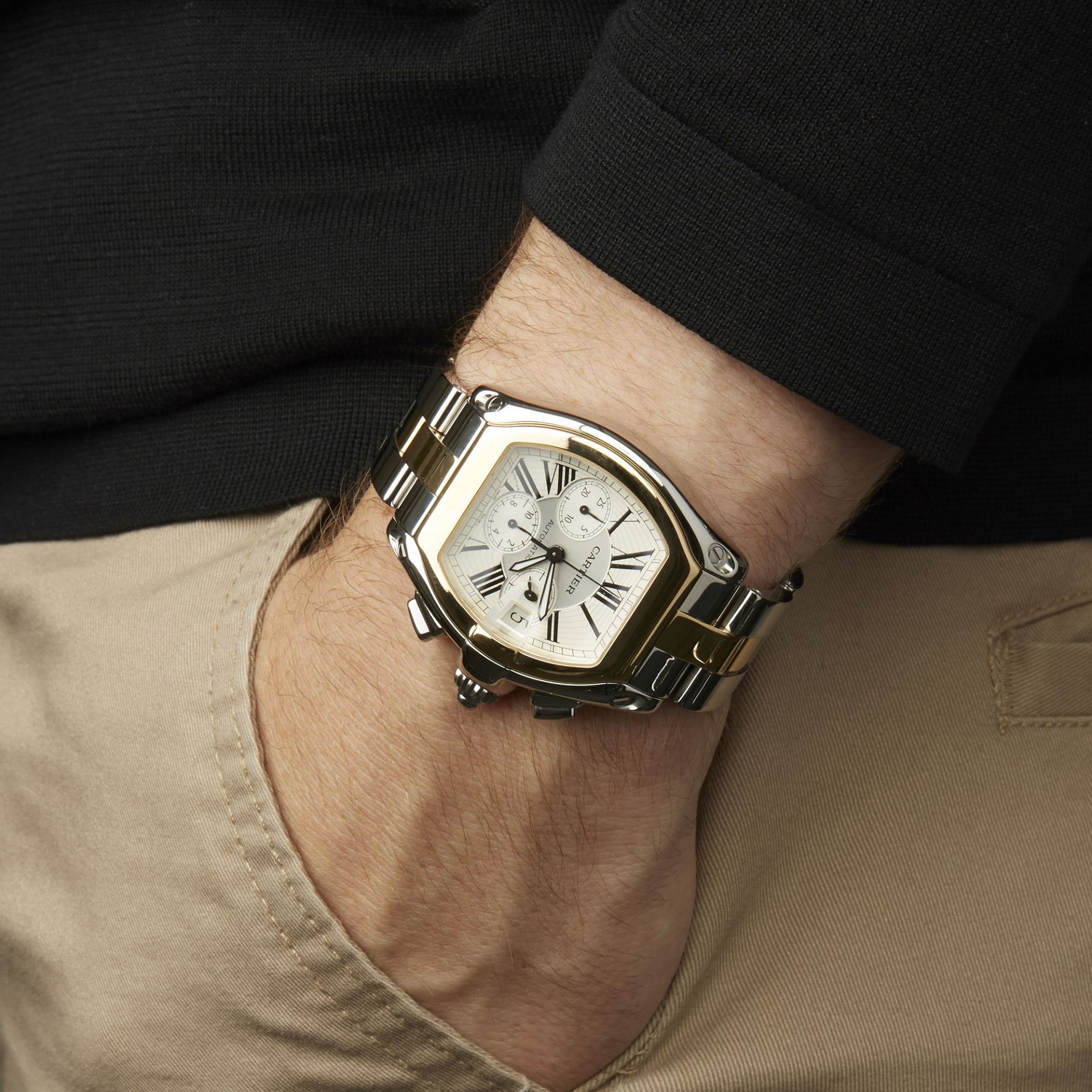 Cartier Roadster XL Chronograph Stainless Steel & Yellow Gold - 2618 - Image 3 of 7