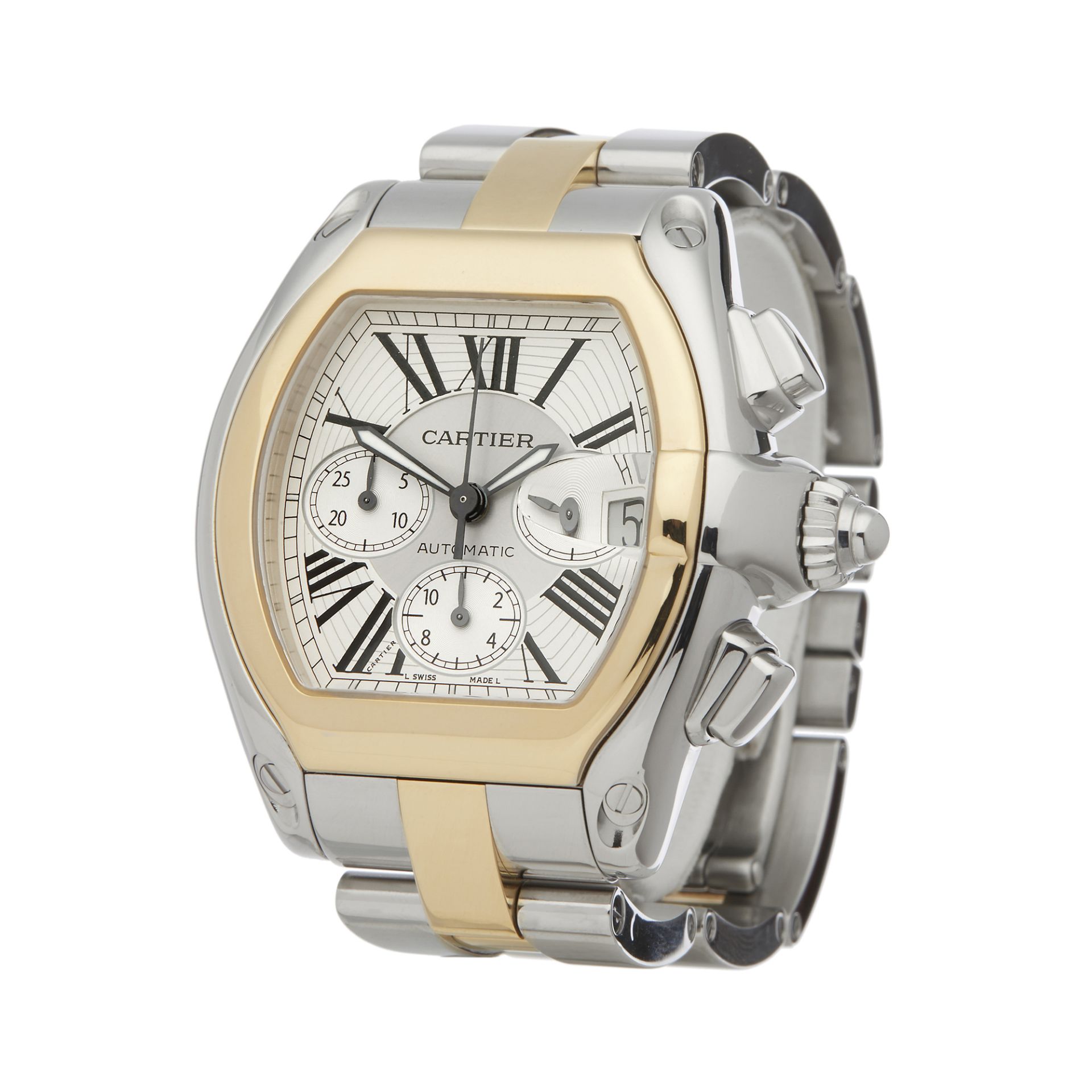 Cartier Roadster XL Chronograph Stainless Steel & Yellow Gold - 2618 - Image 7 of 7