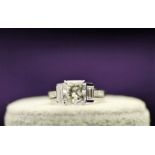 18ct White Gold Single Stone Prong Set With Stone Set Shoulders Diamond Ring 5.22