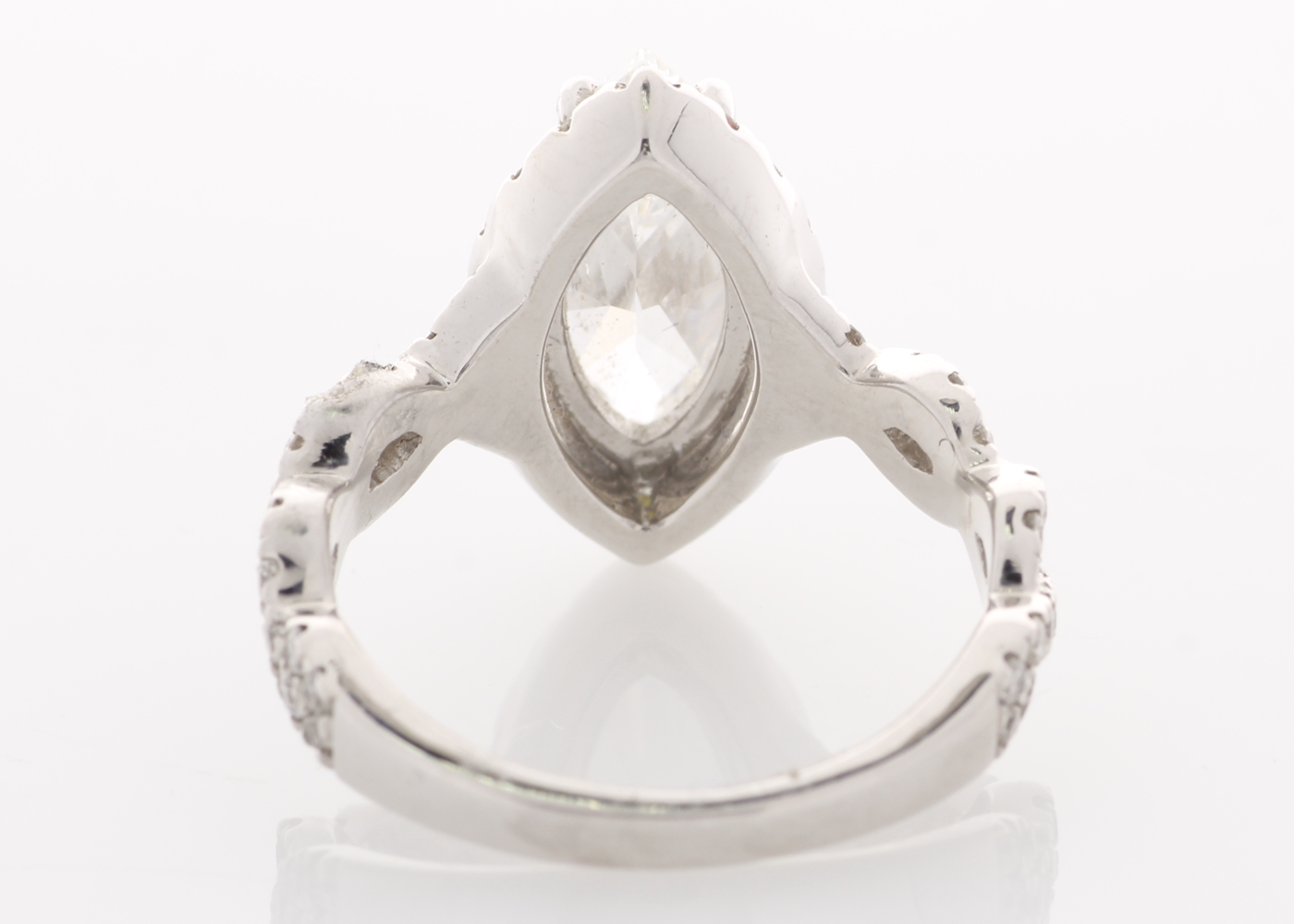 18ct White Gold Single Stone With Halo Setting Ring 2.02 - Image 4 of 5