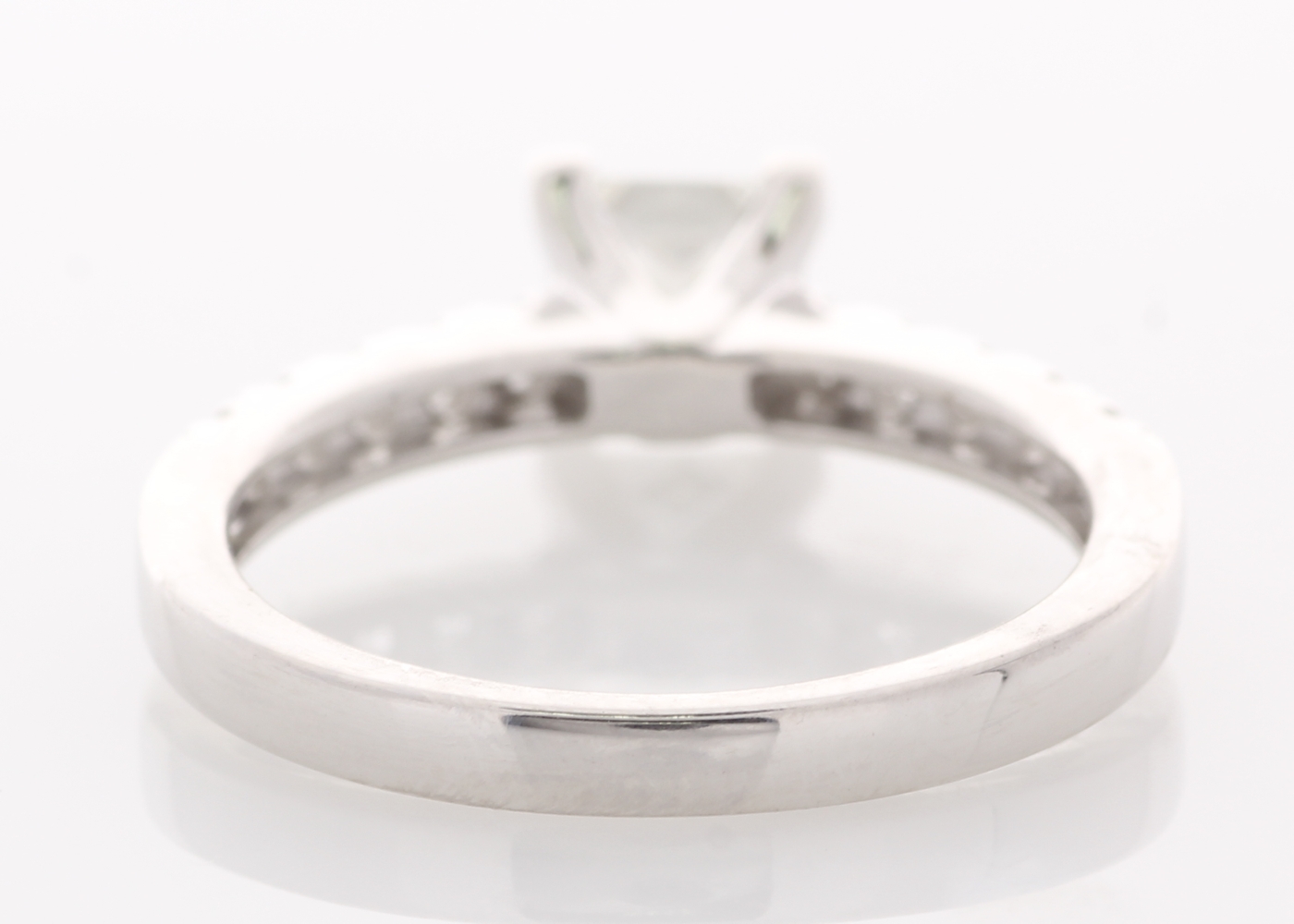 18ct White Gold Single Stone Prong Set With Stone Set Shoulders Diamond Ring 1.11 - Image 5 of 6