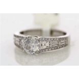 18ct White Gold Single Stone Prong Set With Stone Set Shoulders Diamond Ring 2.26