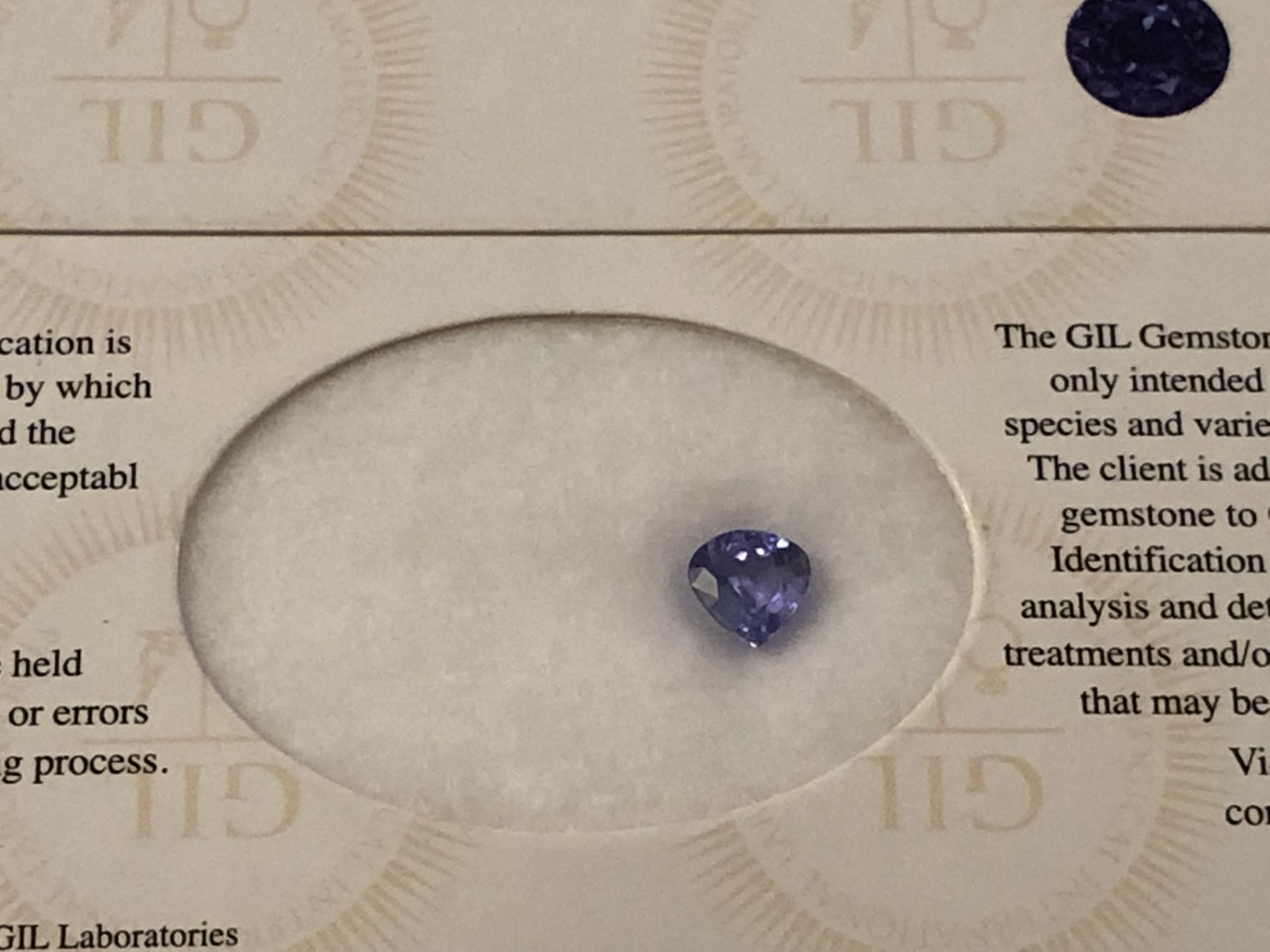 1.14ct Natural Tanzanite with GIL Certificate - Image 2 of 2