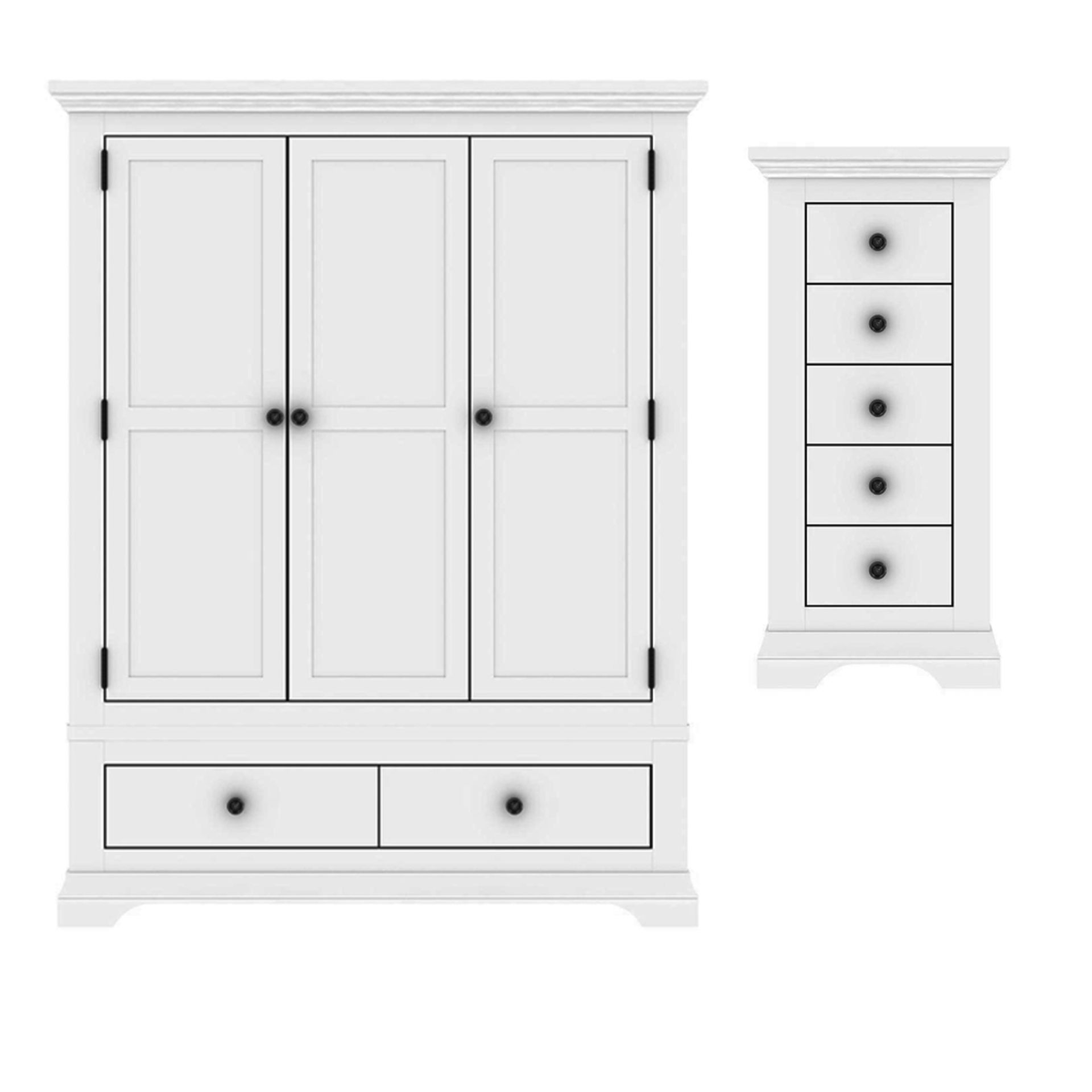 Boxed Item Ideal Home Solid Oak Normandy 2Pc Bedroom Set [White] Rrp ¬£1194