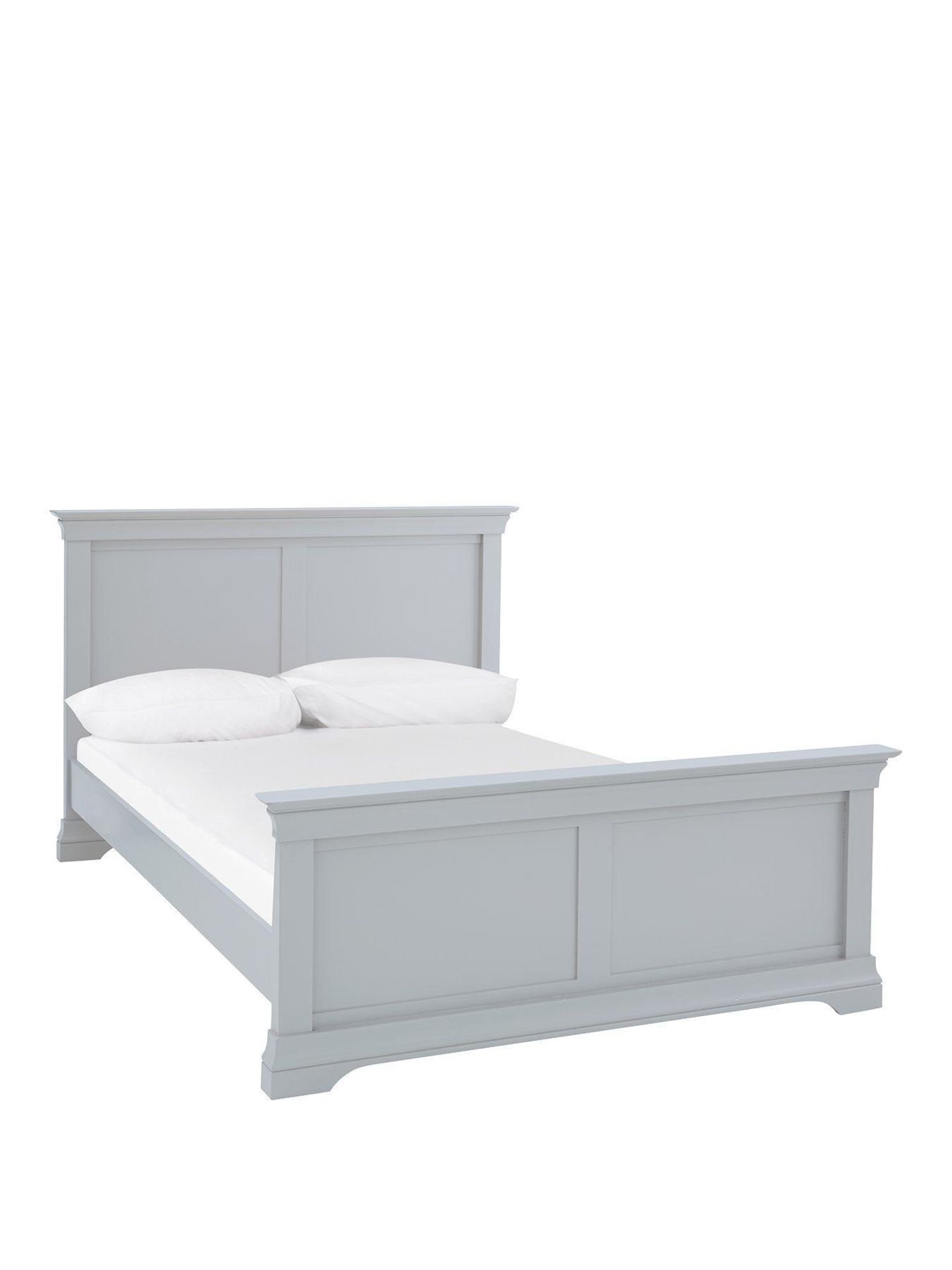 Boxed Item Ideal Home Normandy King Solid Oak Bed [Grey] 105X169X215Cm Rrp:¬£629