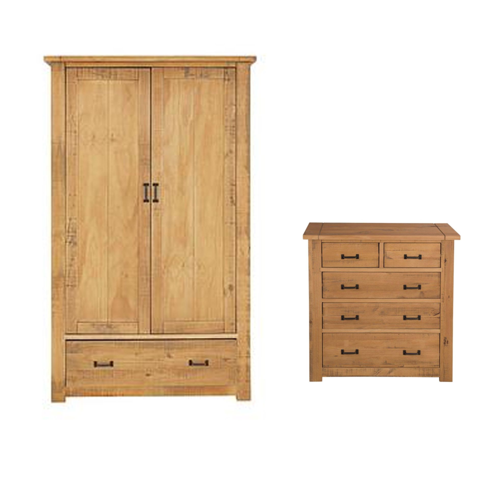 Boxed Item Albion Pine 2Pc Bedroom Set [Rustic Pine] Rrp ¬£648